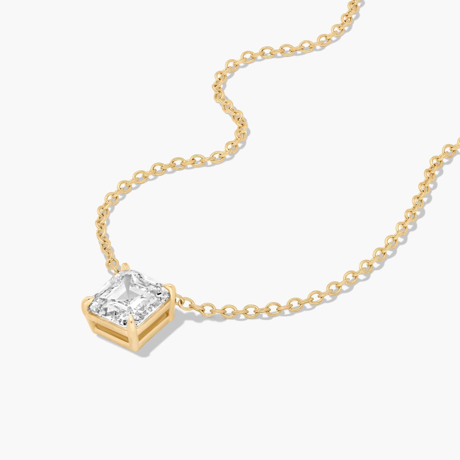 14K Yellow Gold Asscher Cut Lab-Grown Diamond Solitaire Pendant (2.00 CTW - F-G / VS2-SI1)