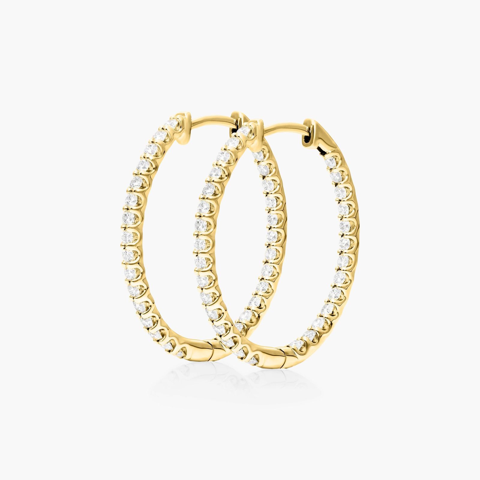 Inside Out 1 CTW Lab-Grown Diamond Hoop Earrings In 14K Yellow Gold