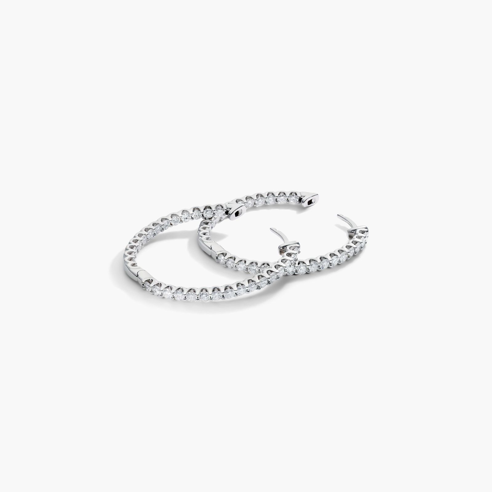 Inside Out 2 CTW Lab-Grown Diamond Hoop Earrings In 14K White Gold