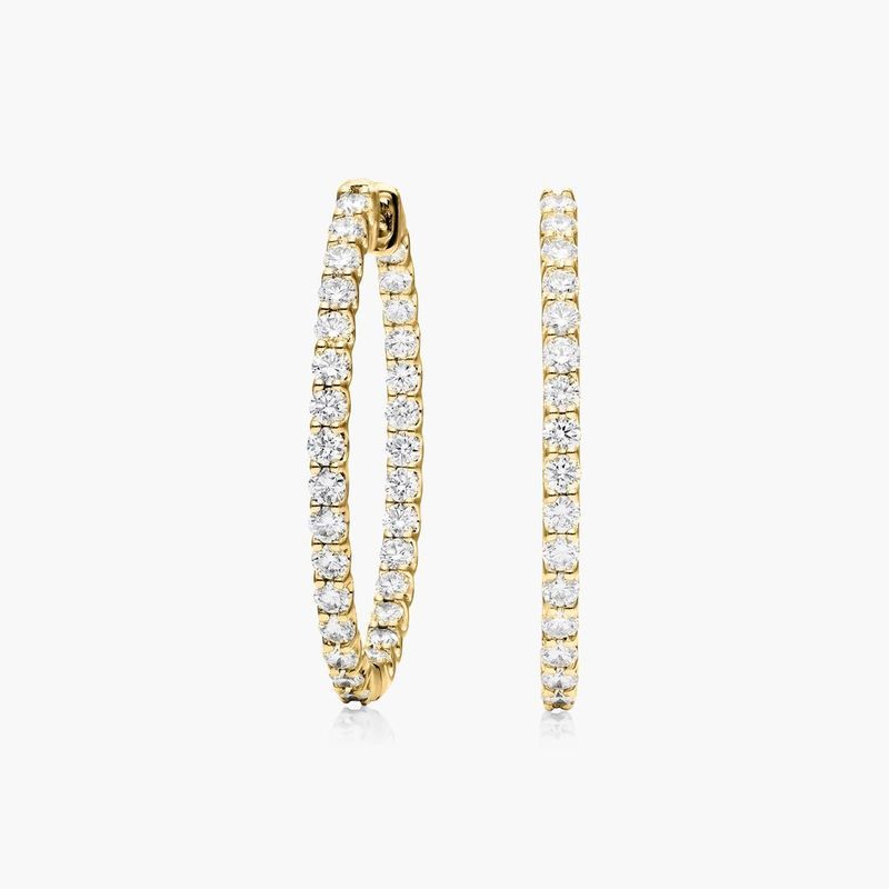 Inside Out 2 CTW Lab-Grown Diamond Hoop Earrings In 14K Yellow Gold