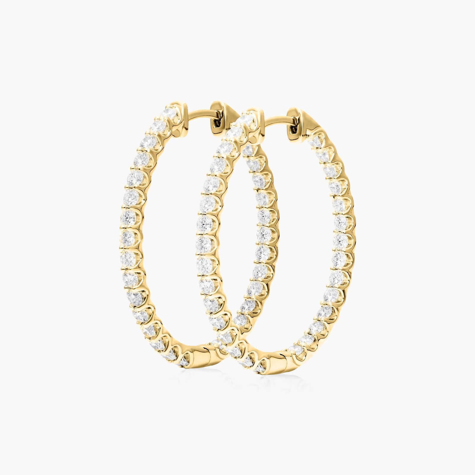 Inside Out 2 CTW Lab-Grown Diamond Hoop Earrings In 14K Yellow Gold