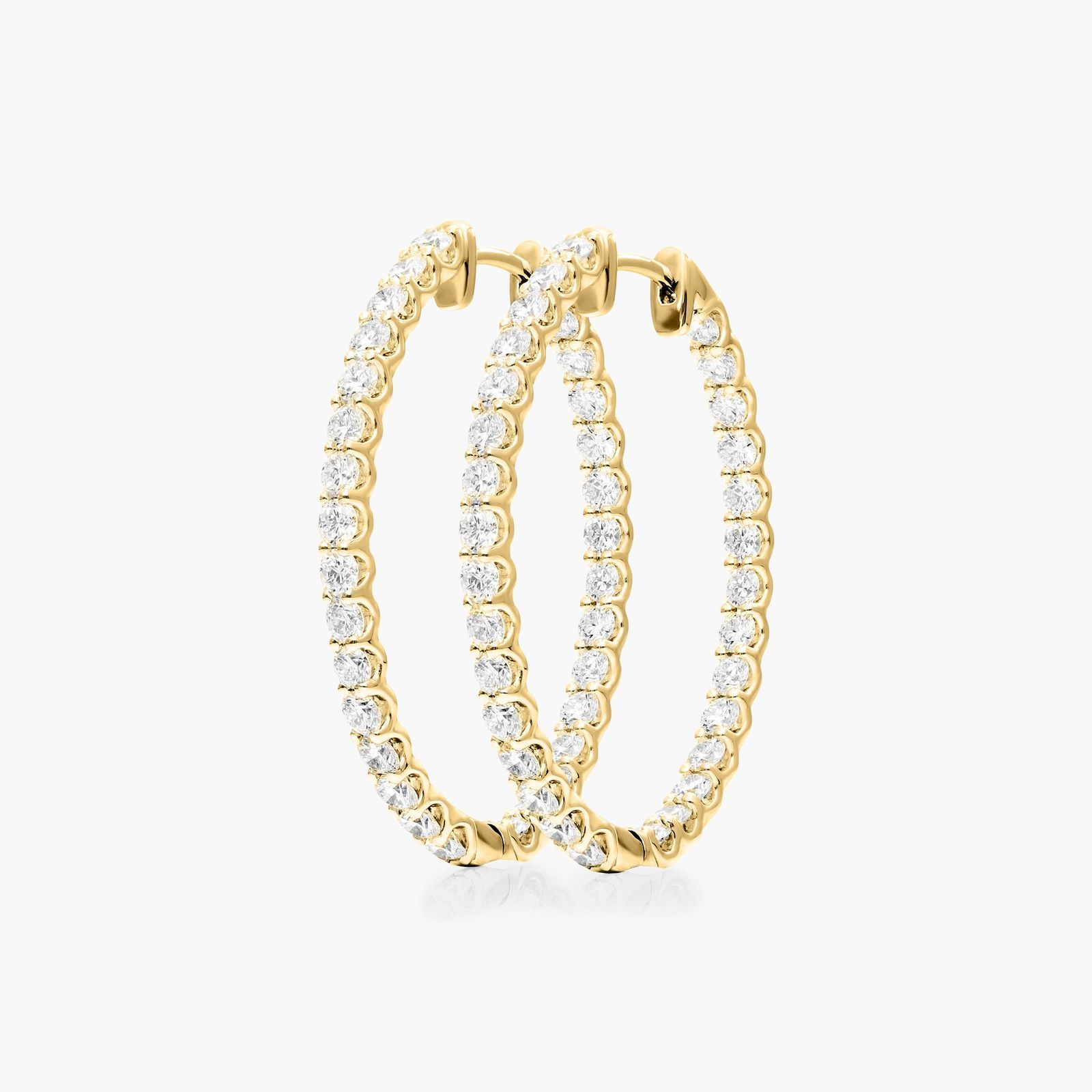 Inside Out 3 CTW Lab-Grown Diamond Hoop Earrings In 14K Yellow Gold