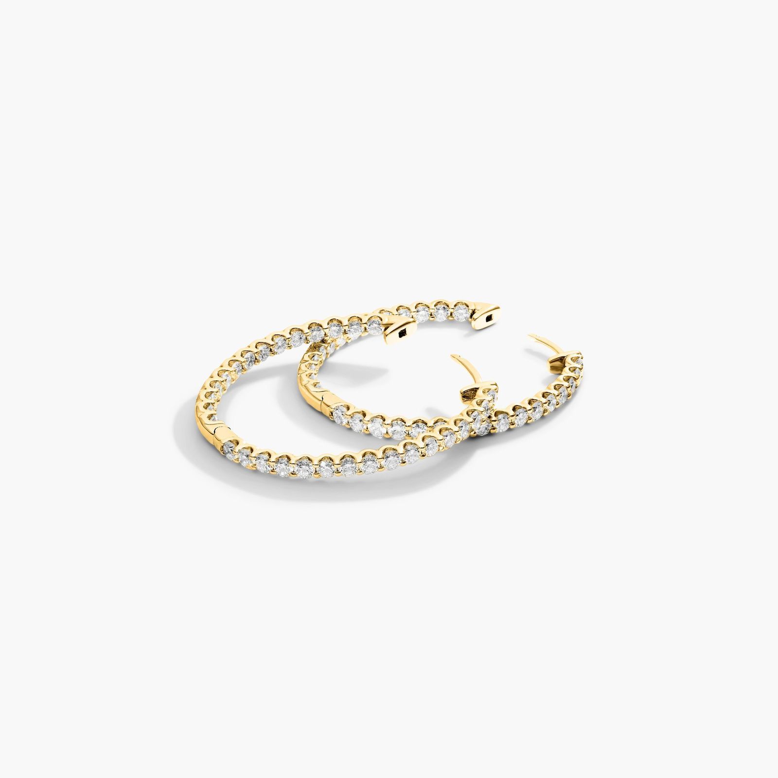 Inside Out 3 CTW Lab-Grown Diamond Hoop Earrings In 14K Yellow Gold