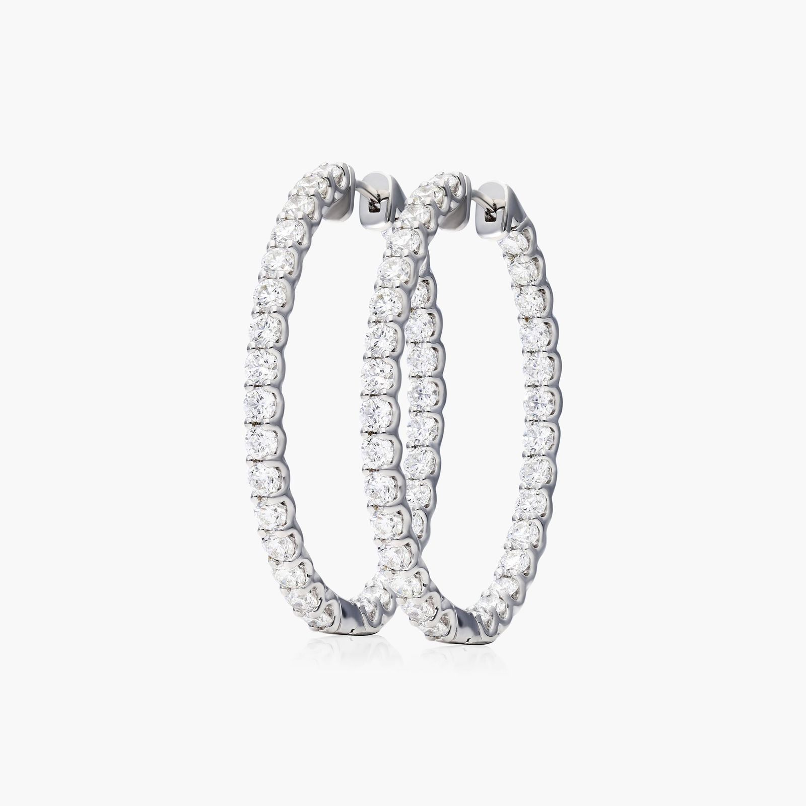 Inside Out 5 CTW Lab-Grown Diamond Hoop Earrings In 14K White Gold