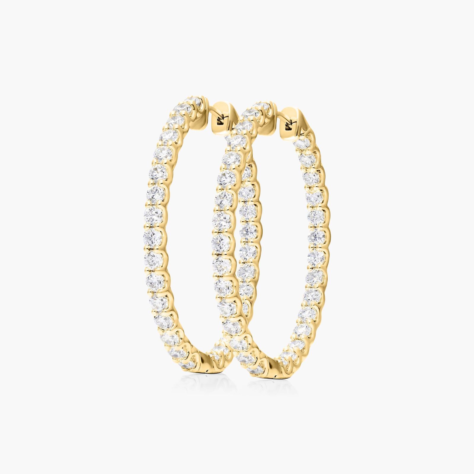 Inside Out 5 CTW Lab-Grown Diamond Hoop Earrings In 14K Yellow Gold
