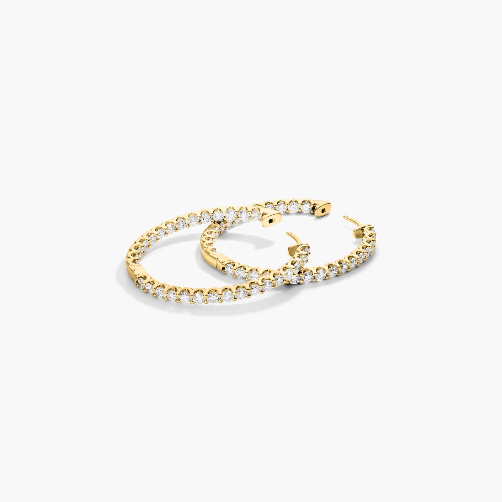 Inside Out 5 CTW Lab-Grown Diamond Hoop Earrings In 14K Yellow Gold