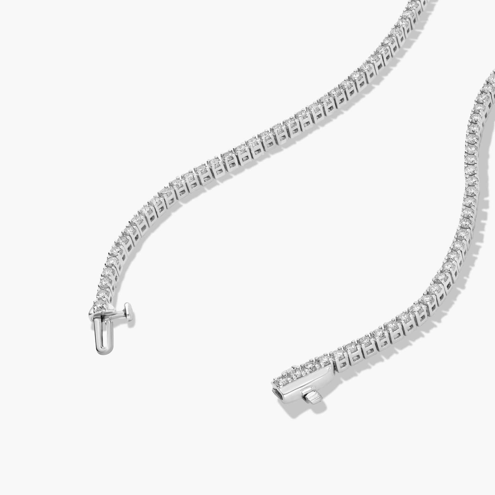 14K White Gold Straight Lab-Grown Diamond Tennis Necklace (5.00 CTW - F-G / VS2-SI1)
