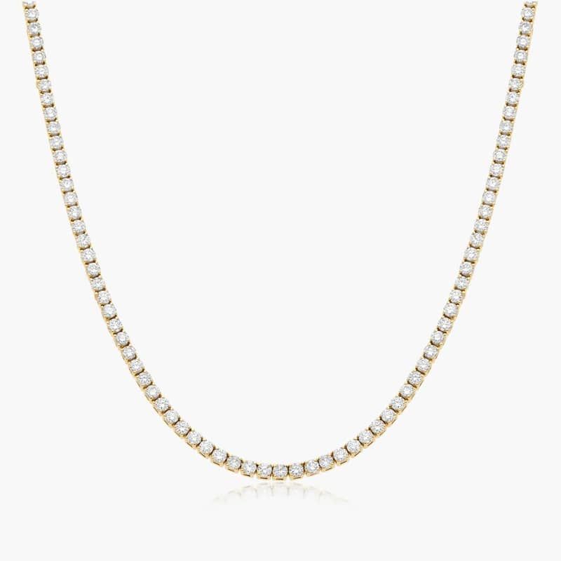14K Yellow Gold Straight Lab-Grown Diamond Tennis Necklace (5.00 CTW - F-G / VS2-SI1)