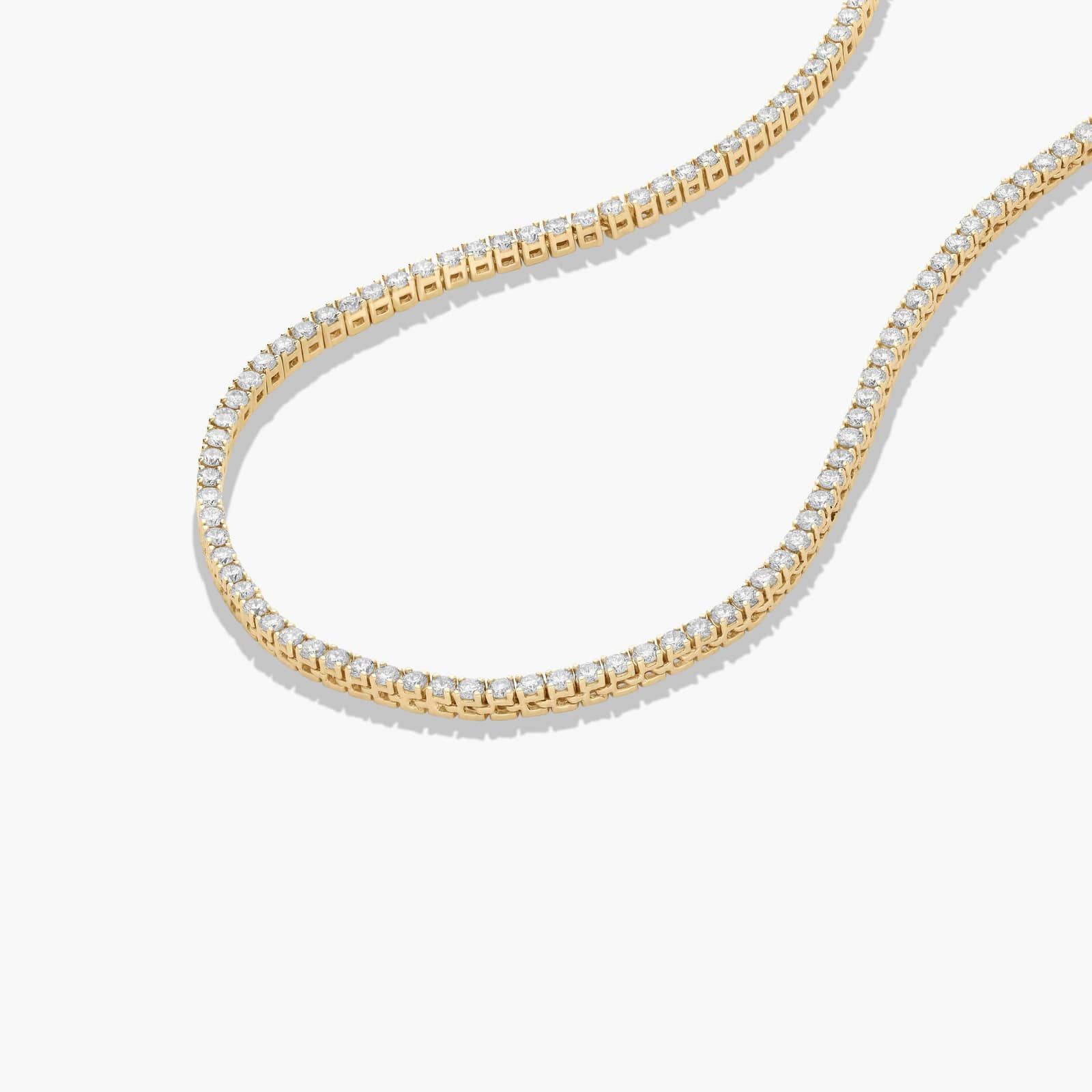 14K Yellow Gold Straight Diamond Tennis Necklace (5.00 CTW - H-I / SI1-SI2)