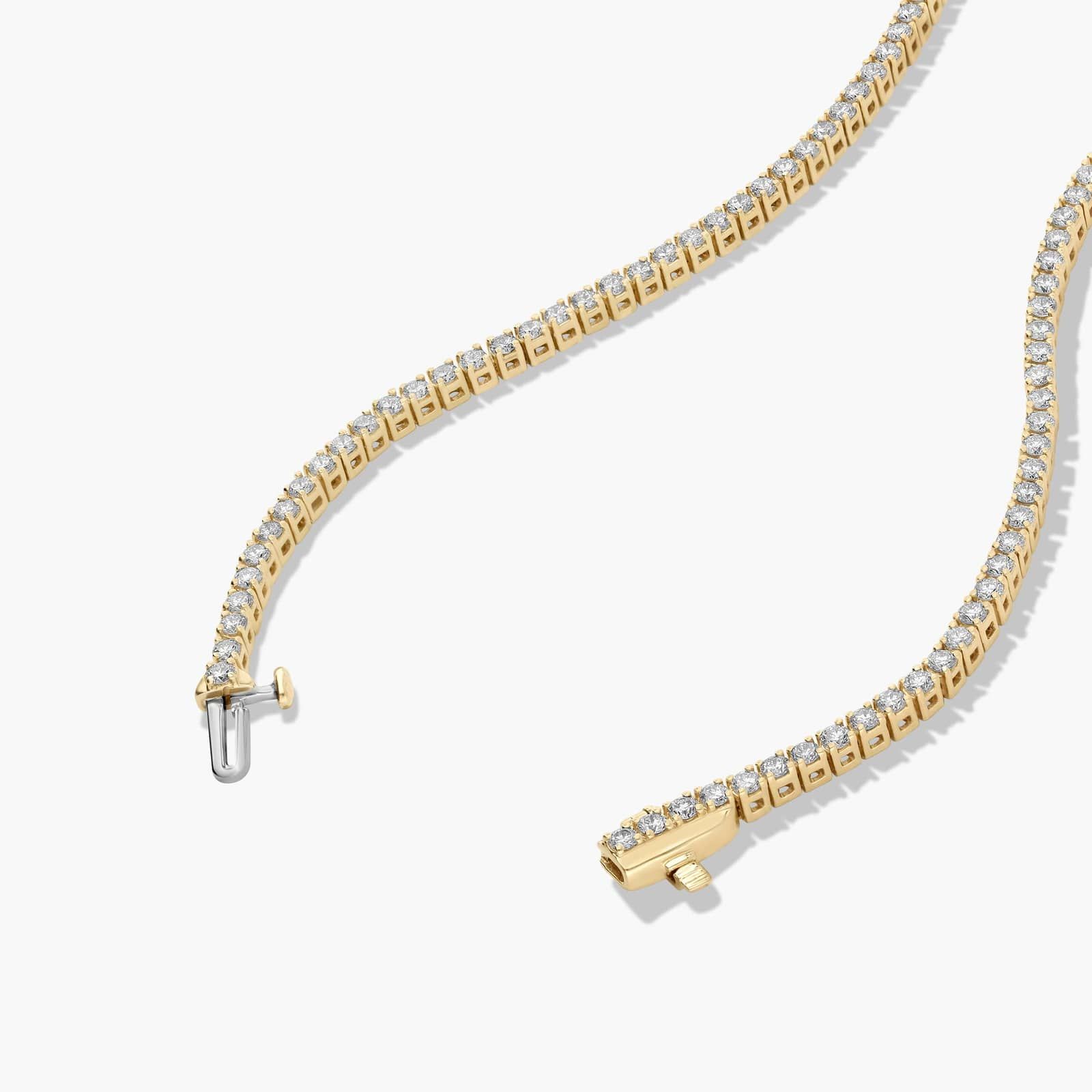 14K Yellow Gold Straight Diamond Tennis Necklace (5.00 CTW - H-I / SI1-SI2)