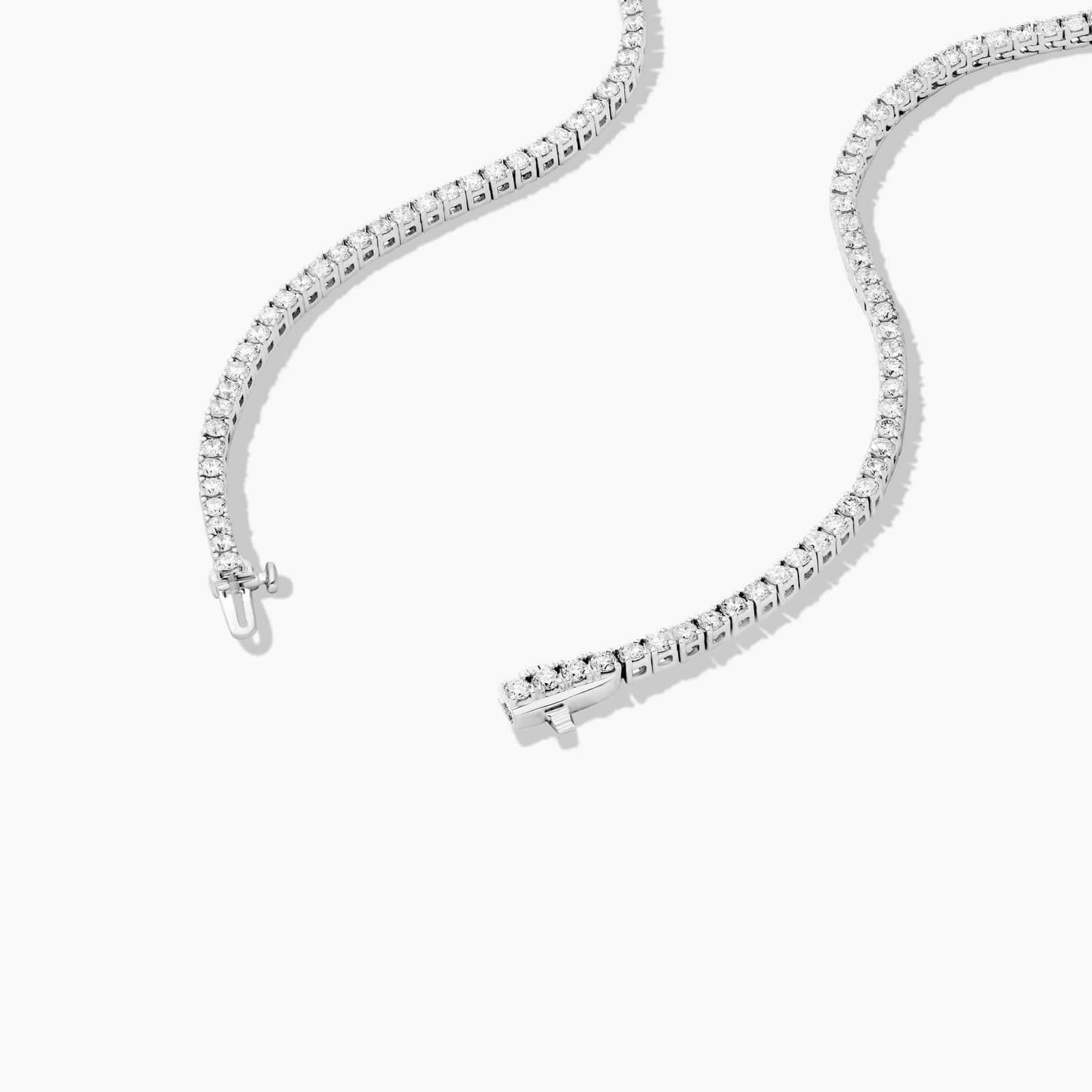 14K White Gold Straight Diamond Tennis Necklace (7.00 CTW - H-I / SI1-SI2)