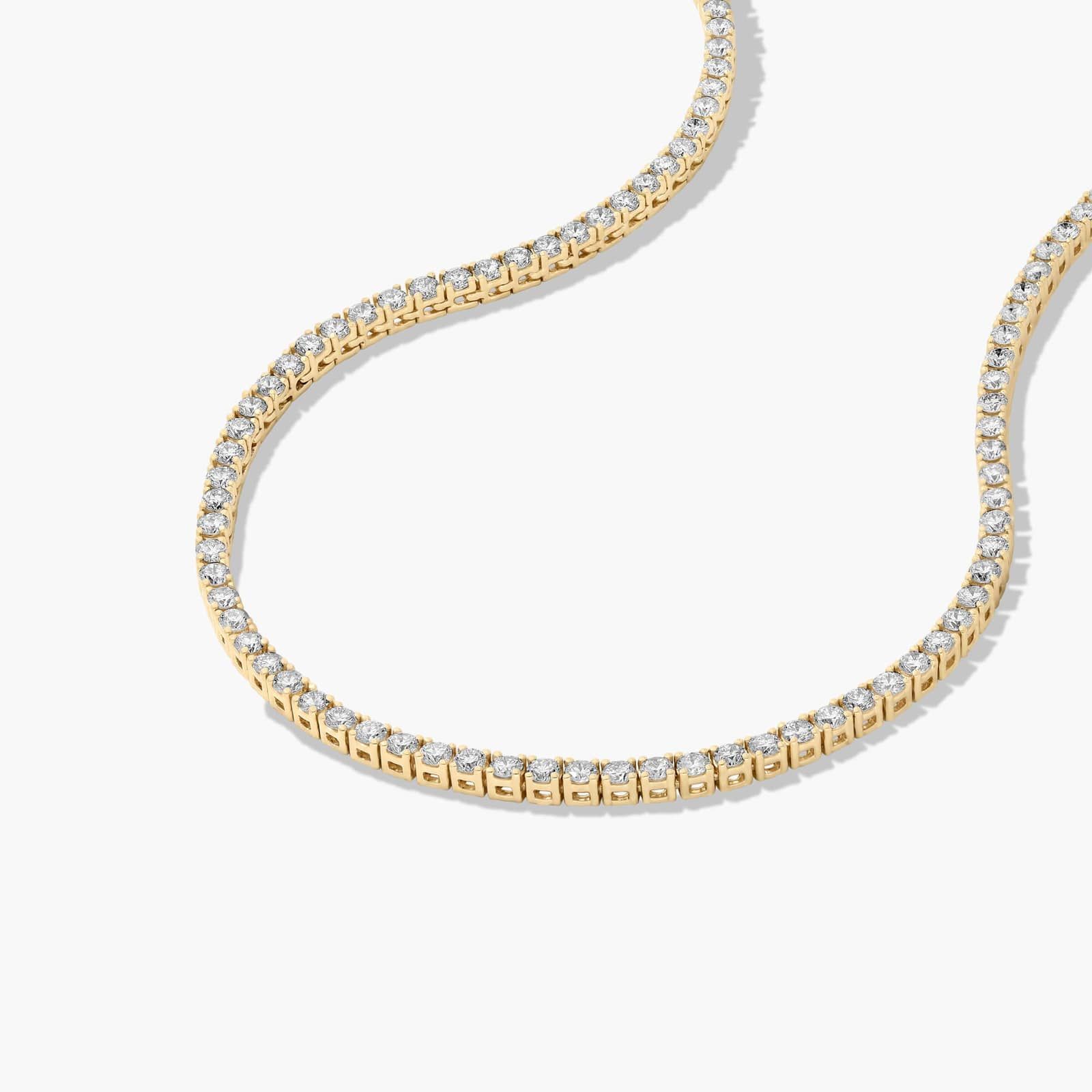 14K Yellow Gold Straight Lab-Grown Diamond Tennis Necklace (7.00 CTW - F-G / VS2-SI1)
