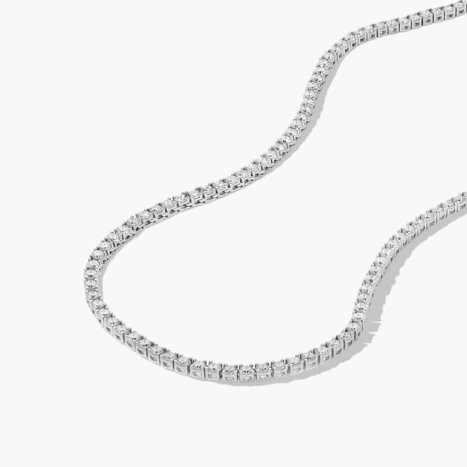 14K White Gold Straight Lab-Grown Diamond Tennis Necklace (10.00 CTW - F-G / VS2-SI1)