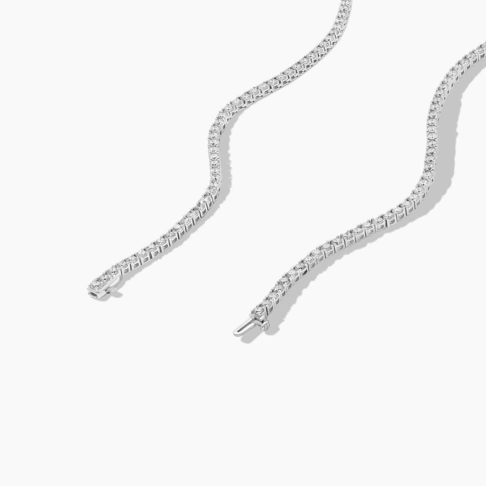 14K White Gold Straight Lab-Grown Diamond Tennis Necklace (10.00 CTW - F-G / VS2-SI1)