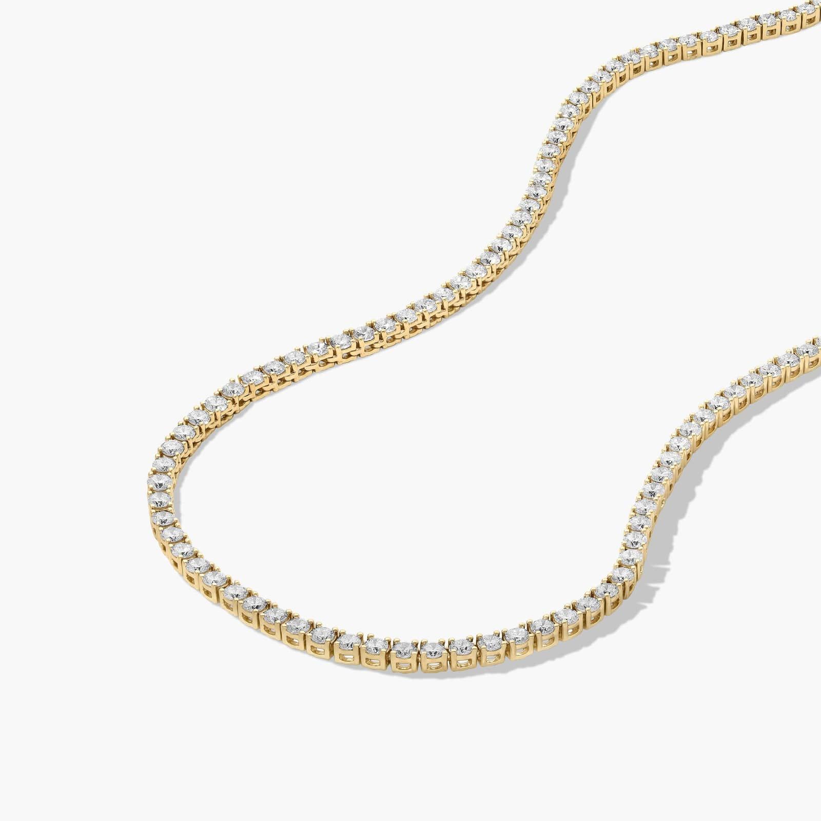 14K Yellow Gold Straight Lab-Grown Diamond Tennis Necklace (10.00 CTW - F-G / VS2-SI1)