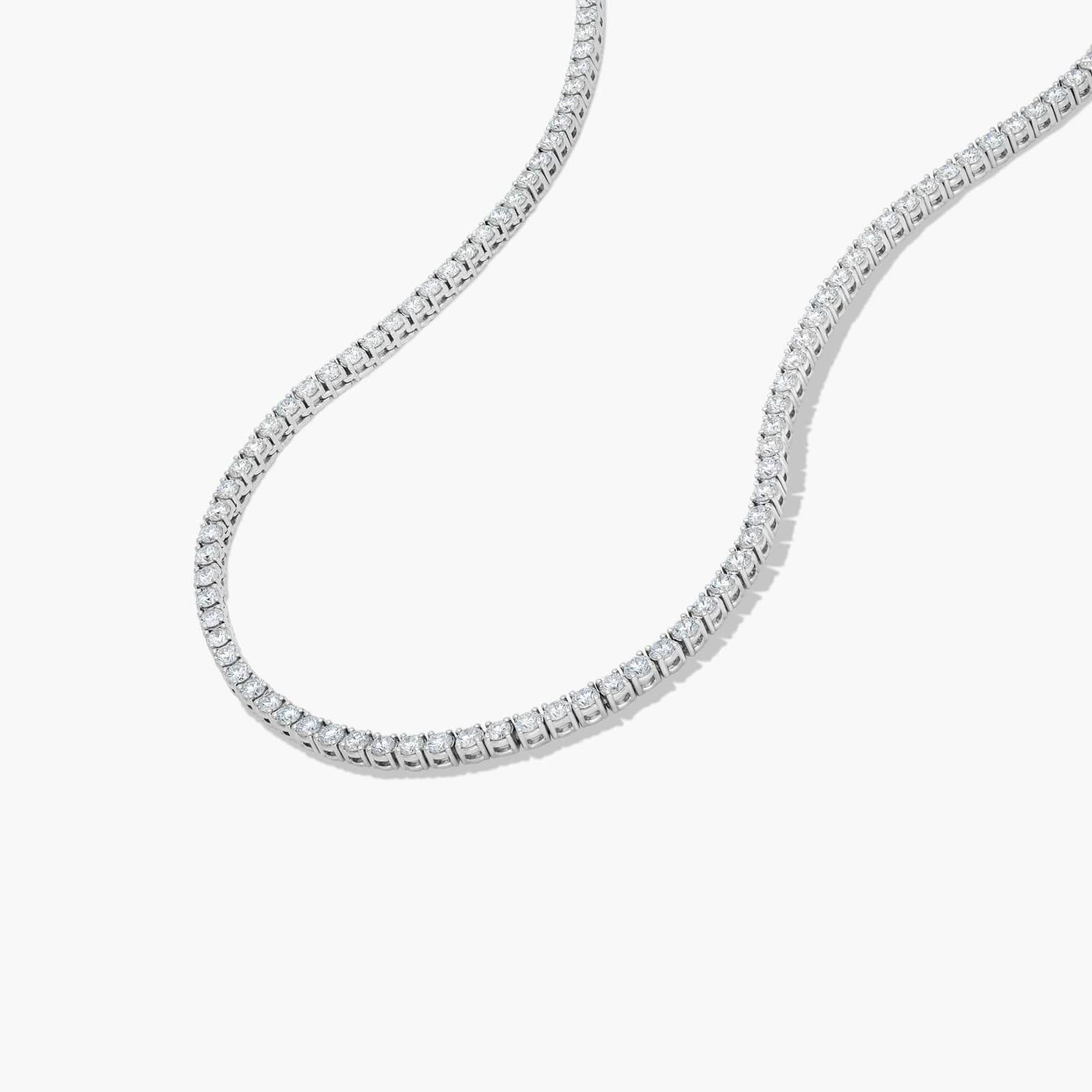 14K White Gold Straight Lab-Grown Diamond Tennis Necklace (12.00 CTW - F-G / VS2-SI1)
