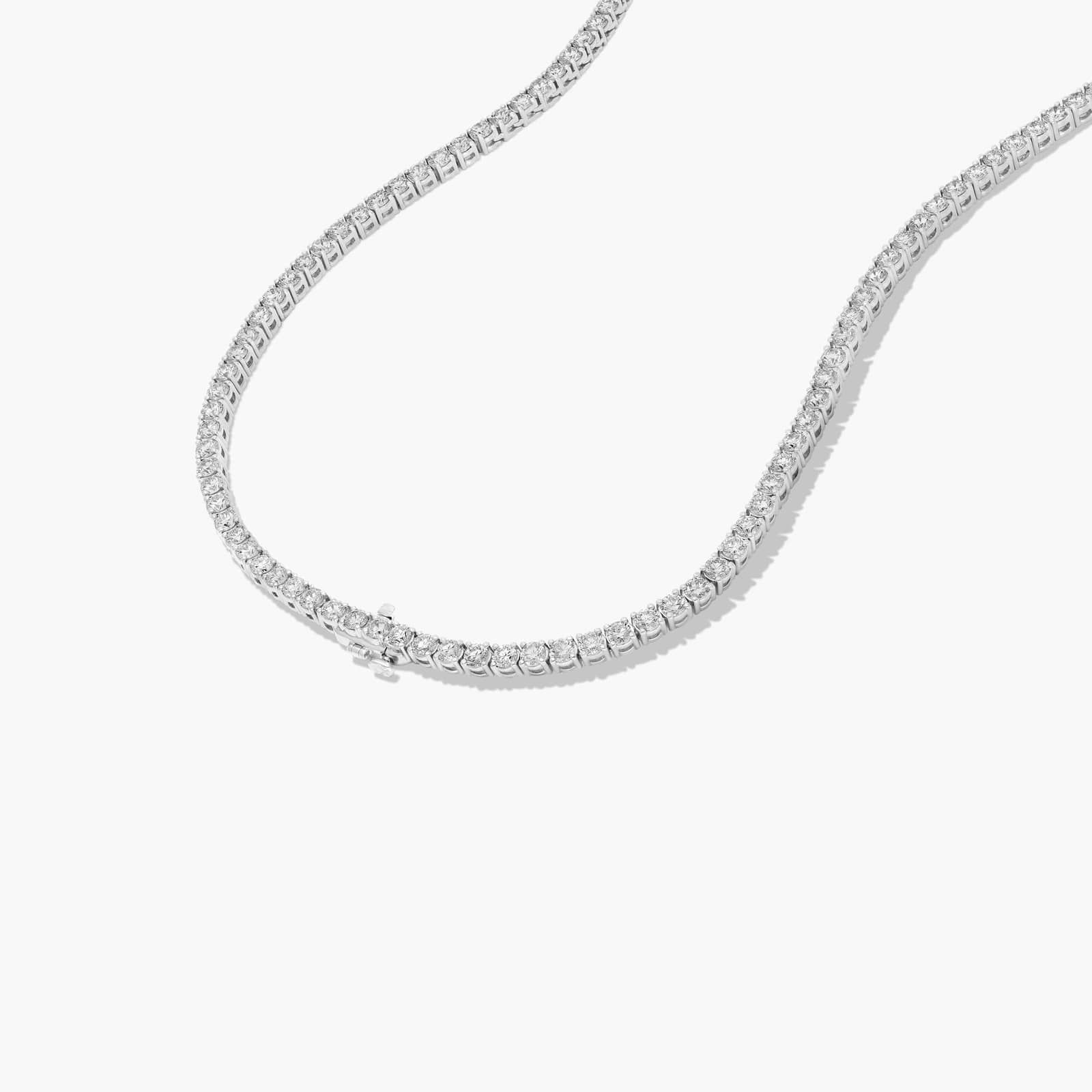 14K White Gold Straight Lab-Grown Diamond Tennis Necklace (12.00 CTW - F-G / VS2-SI1)