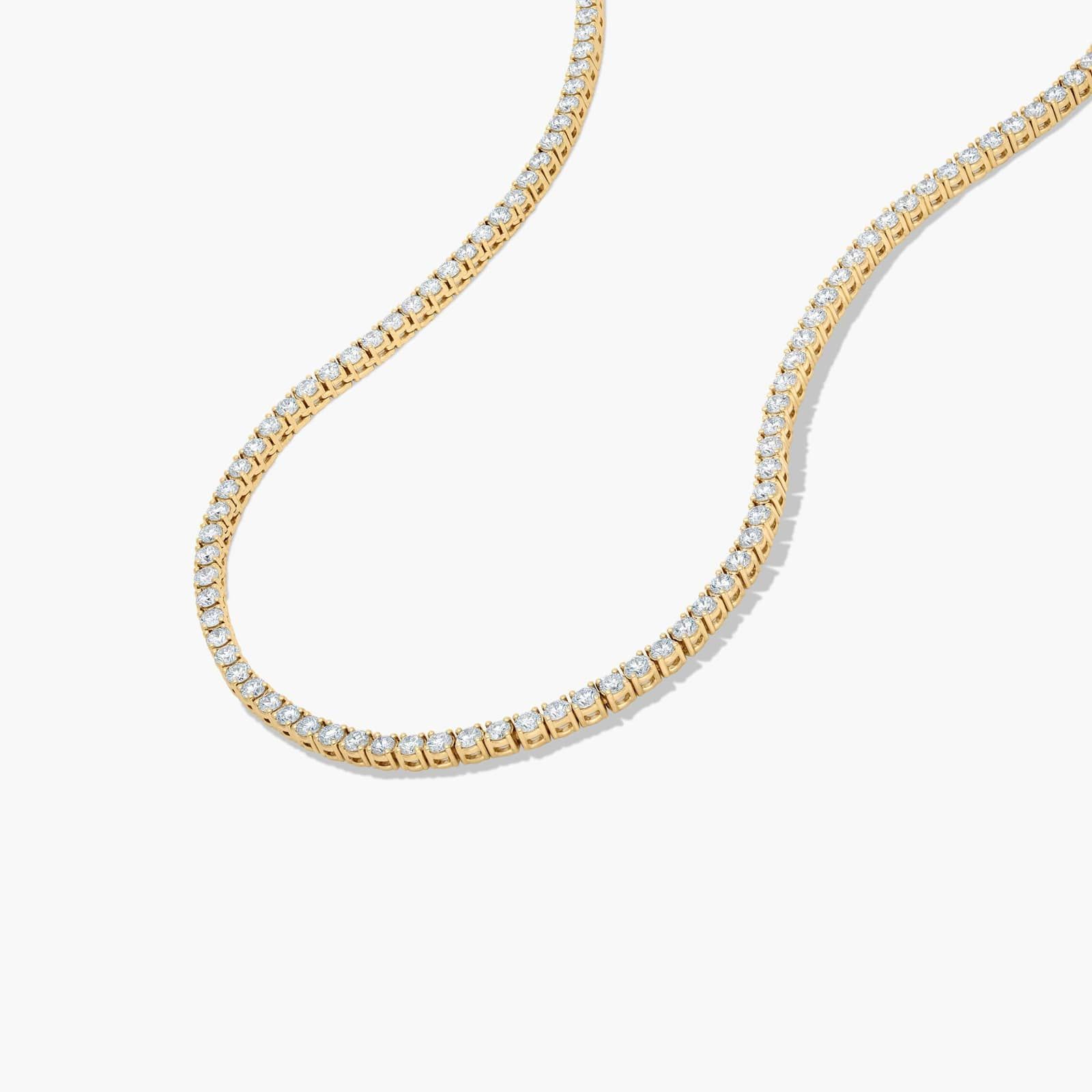 14K Yellow Gold Straight Lab-Grown Diamond Tennis Necklace (12.00 CTW - F-G / VS2-SI1)