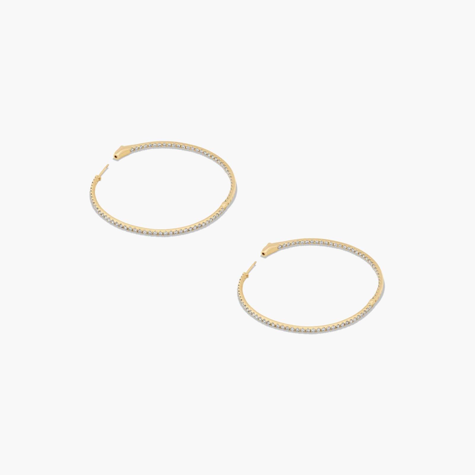 Inside Out 3 CTW Round Lab-Grown Diamond Hoop Earrings In 14K Yellow Gold