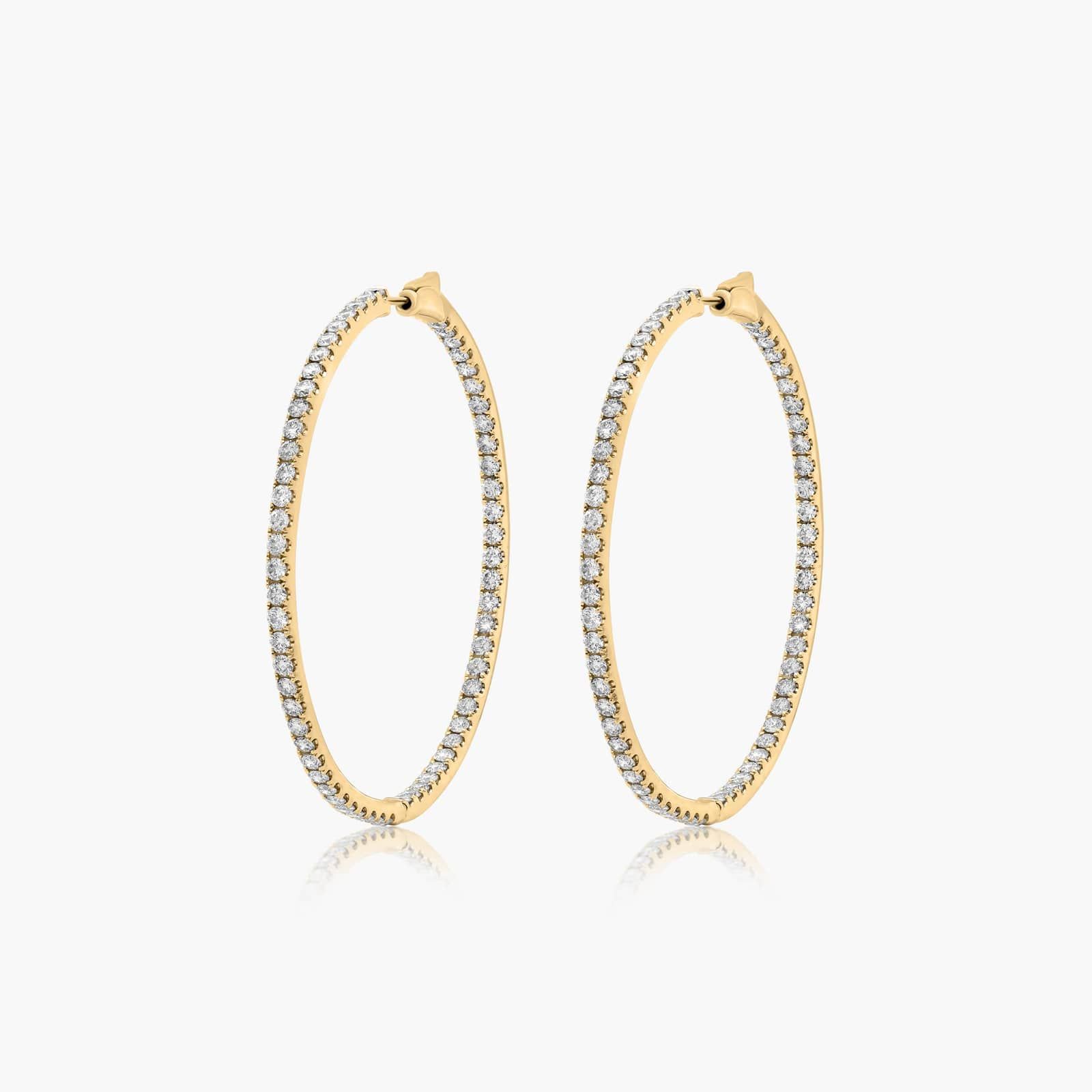 Inside Out 5 CTW Round Lab-Grown Diamond Hoop Earrings In 14K Yellow Gold