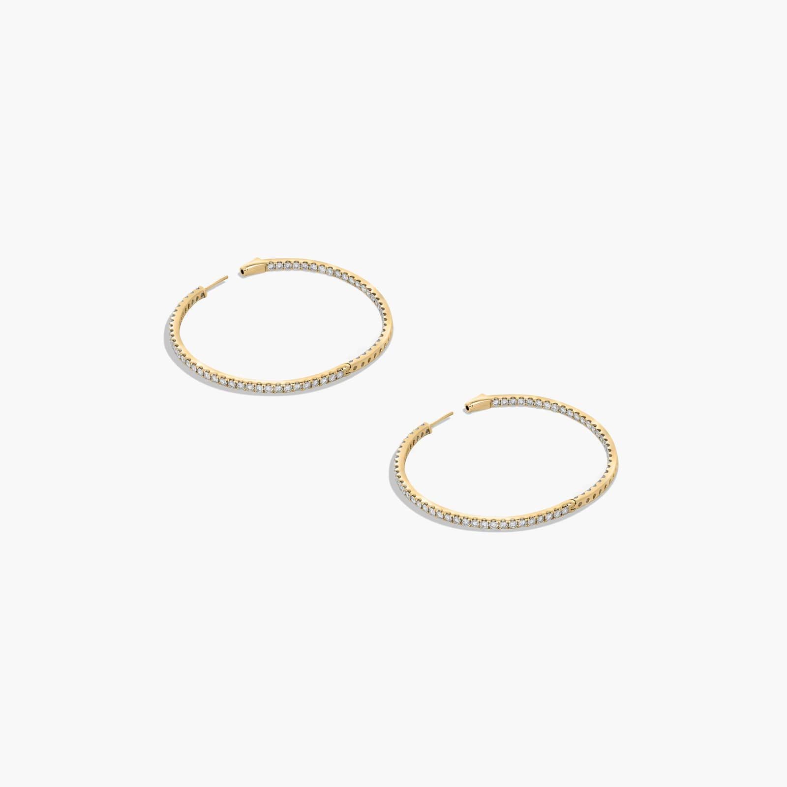 Inside Out 5 CTW Round Lab-Grown Diamond Hoop Earrings In 14K Yellow Gold