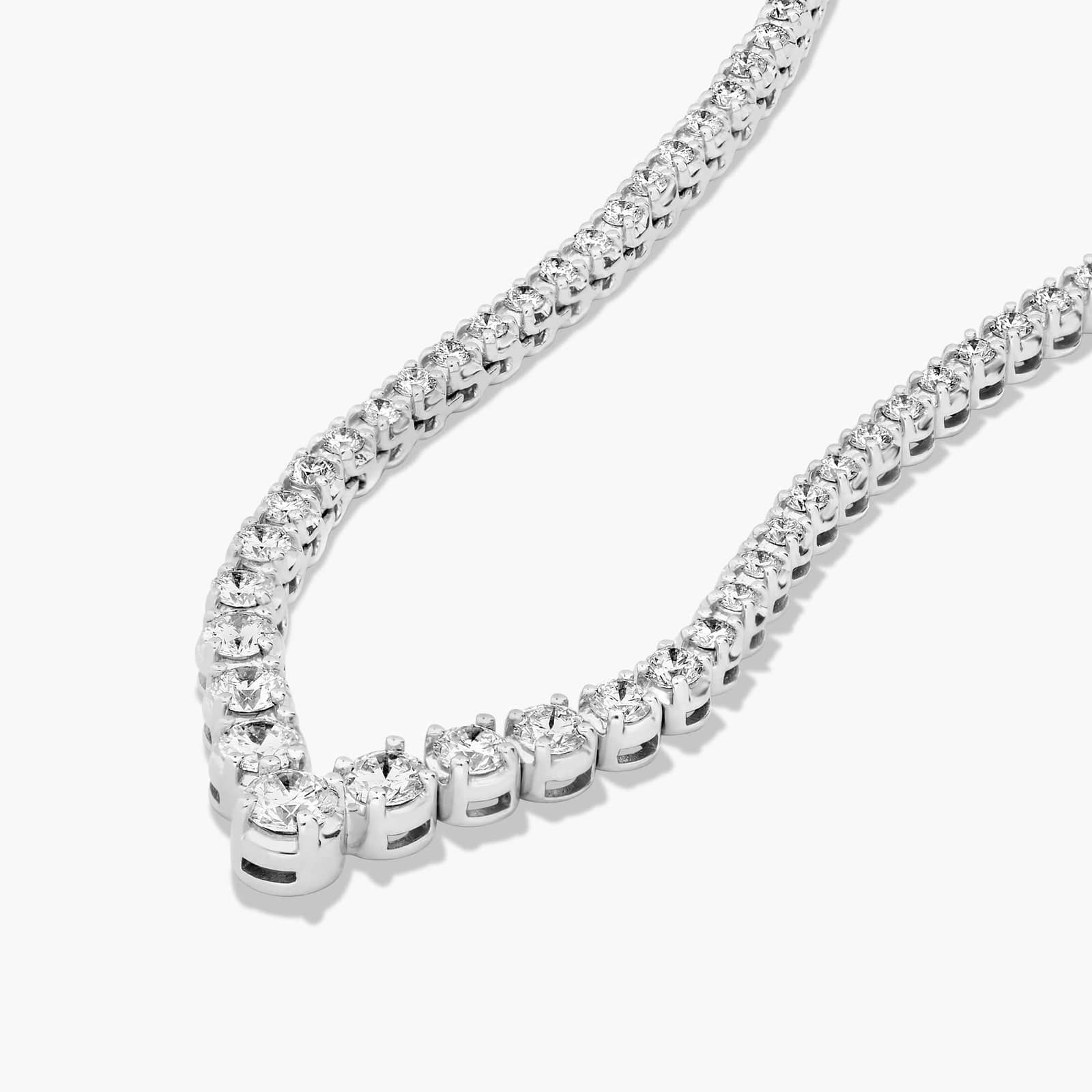 Platinum 18 Inch Chevron Diamond Tennis Necklace (5.00 CTW - H-I / SI1-SI2)