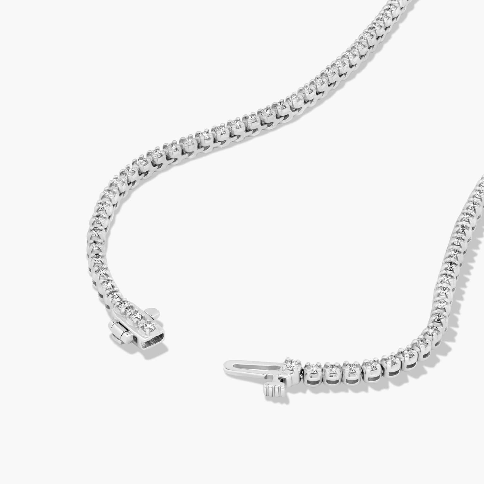 Platinum 18 Inch Chevron Diamond Tennis Necklace (5.00 CTW - H-I / SI1-SI2)