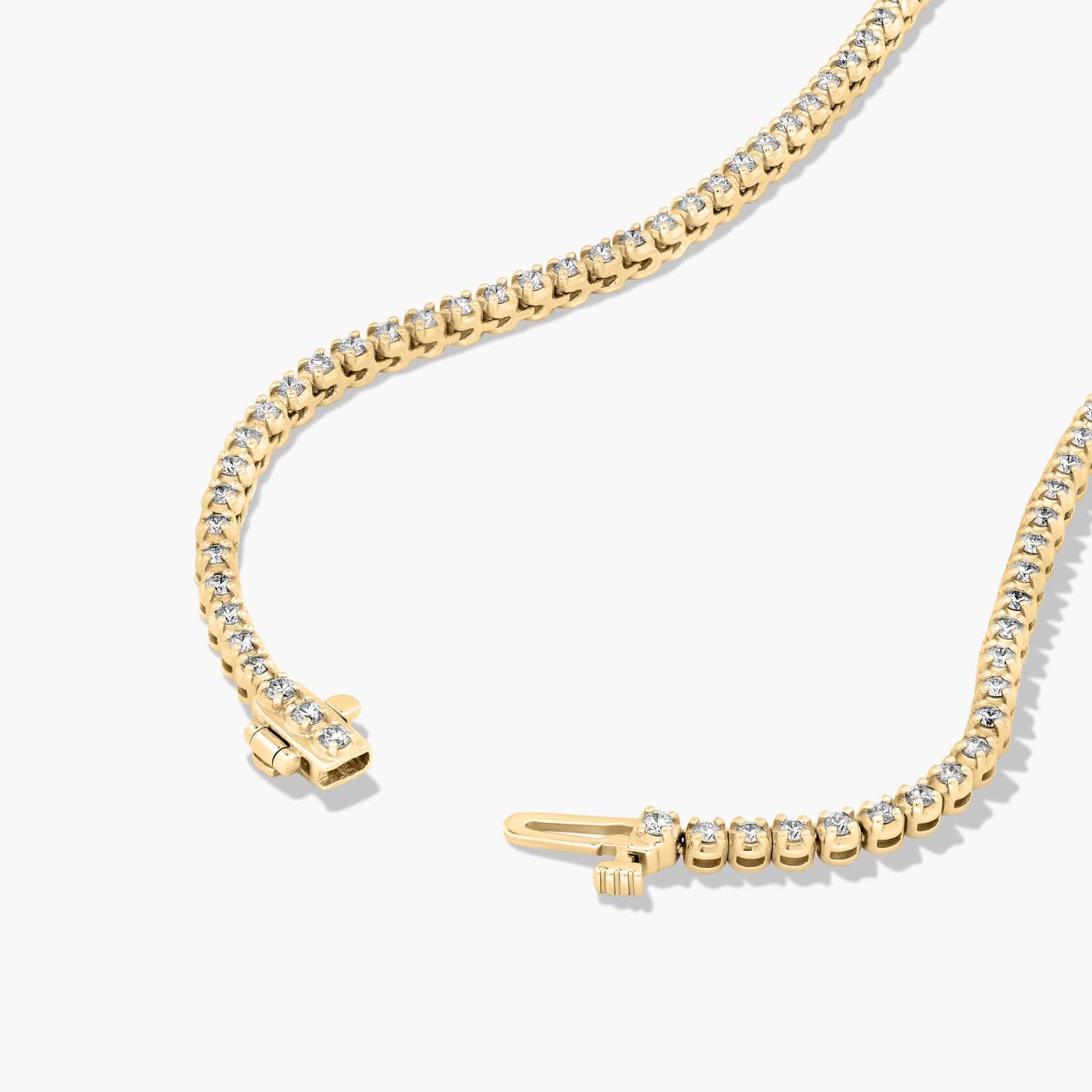 14K Yellow Gold 18 Inch Chevron Diamond Tennis Necklace (5.00 CTW - H-I / SI1-SI2)