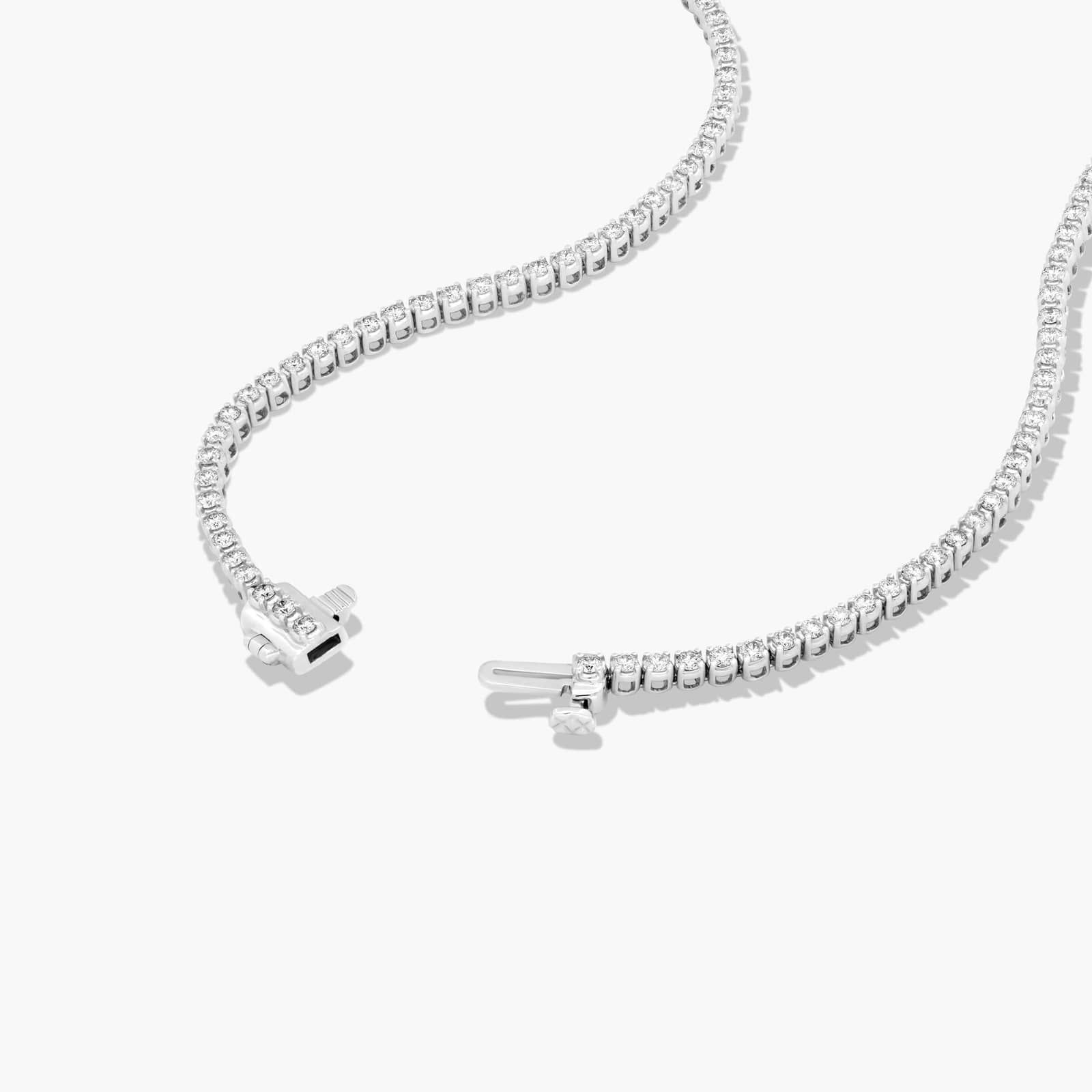 Platinum 18 Inch Chevron Diamond Tennis Necklace (7.00 CTW - H-I / SI1-SI2)