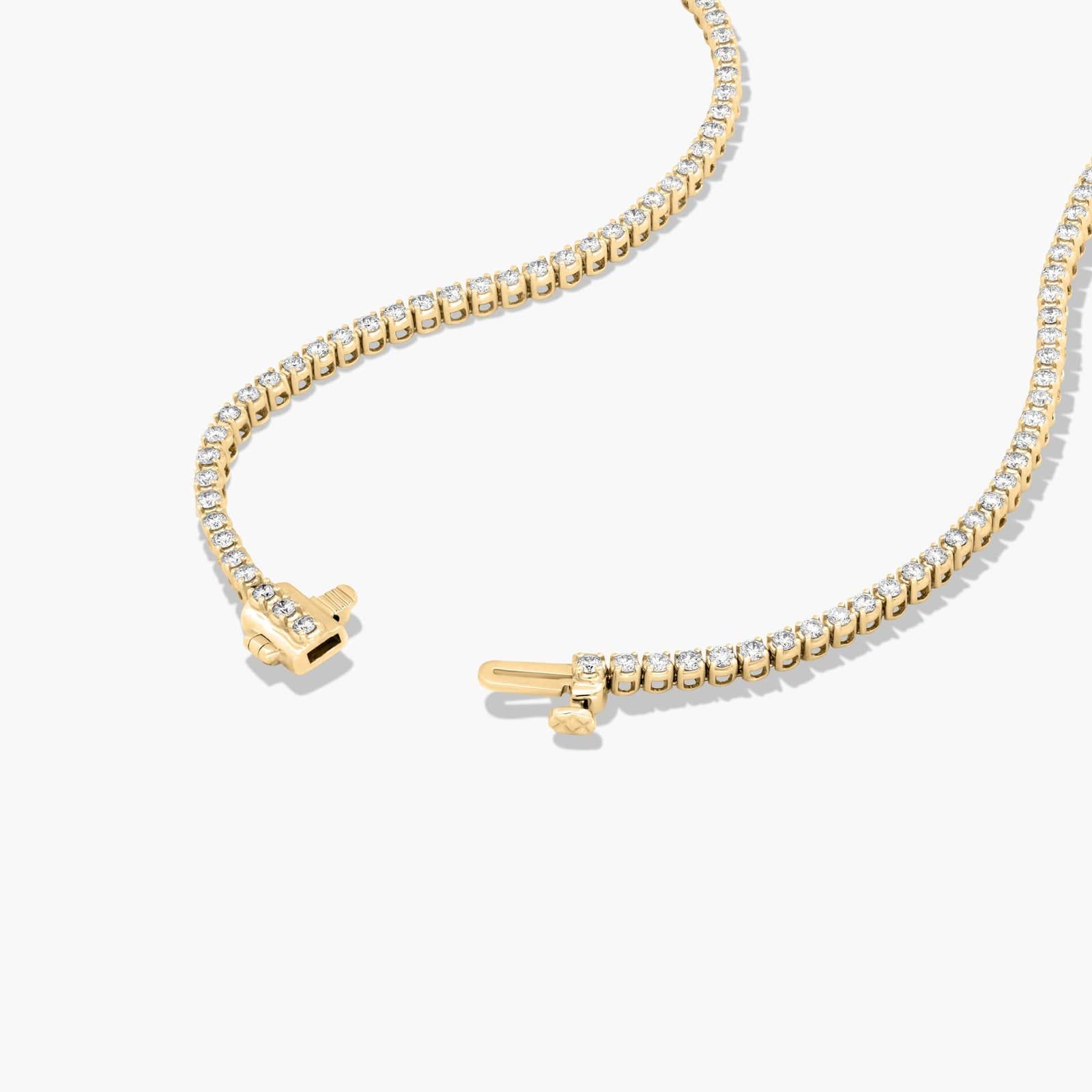 14K Yellow Gold 18 Inch Chevron Diamond Tennis Necklace (7.00 CTW - H-I / SI1-SI2)