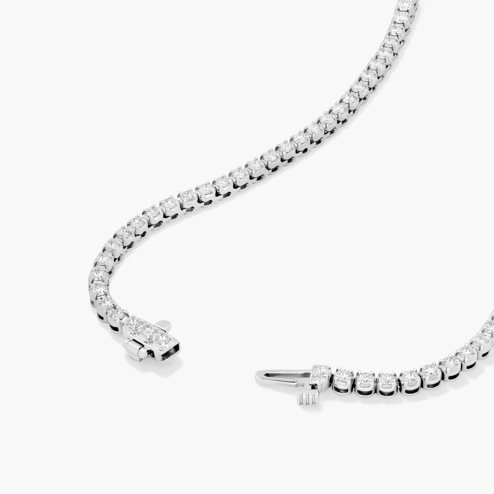 Platinum 18 Inch Chevron Diamond Tennis Necklace (10.00 CTW - H-I / SI1-SI2)