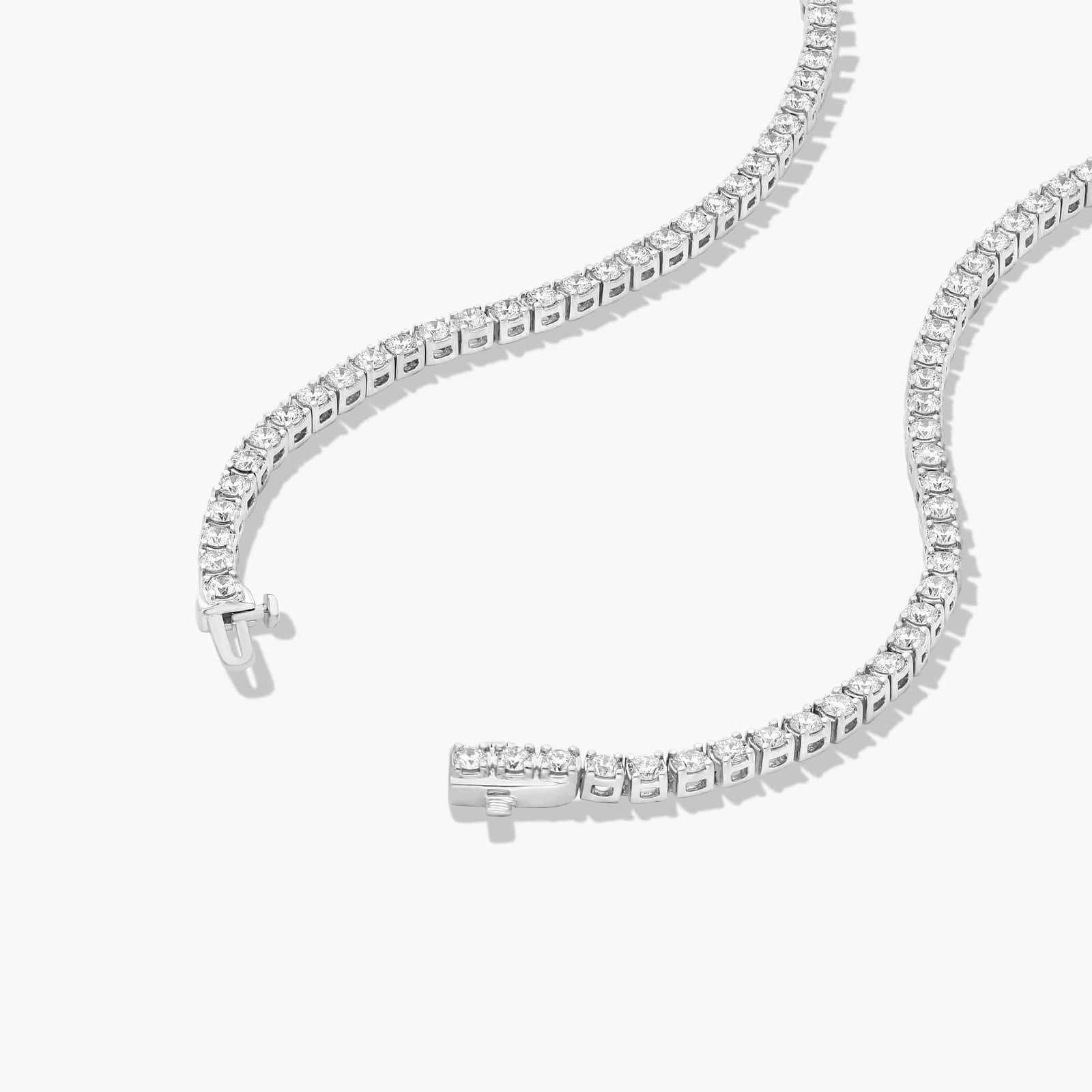 14K White Gold 22 Inch Straight Lab-Grown Diamond Tennis Necklace (10.00 CTW - F-G / VS2-SI1)