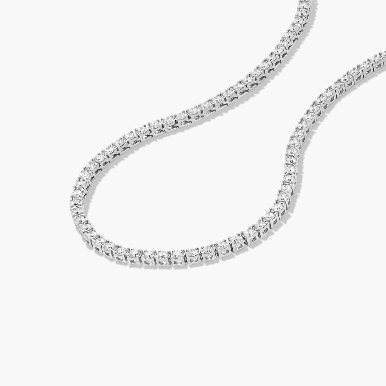 14K White Gold 22 Inch Straight Lab-Grown Diamond Tennis Necklace (12.00 CTW - F-G / VS2-SI1)