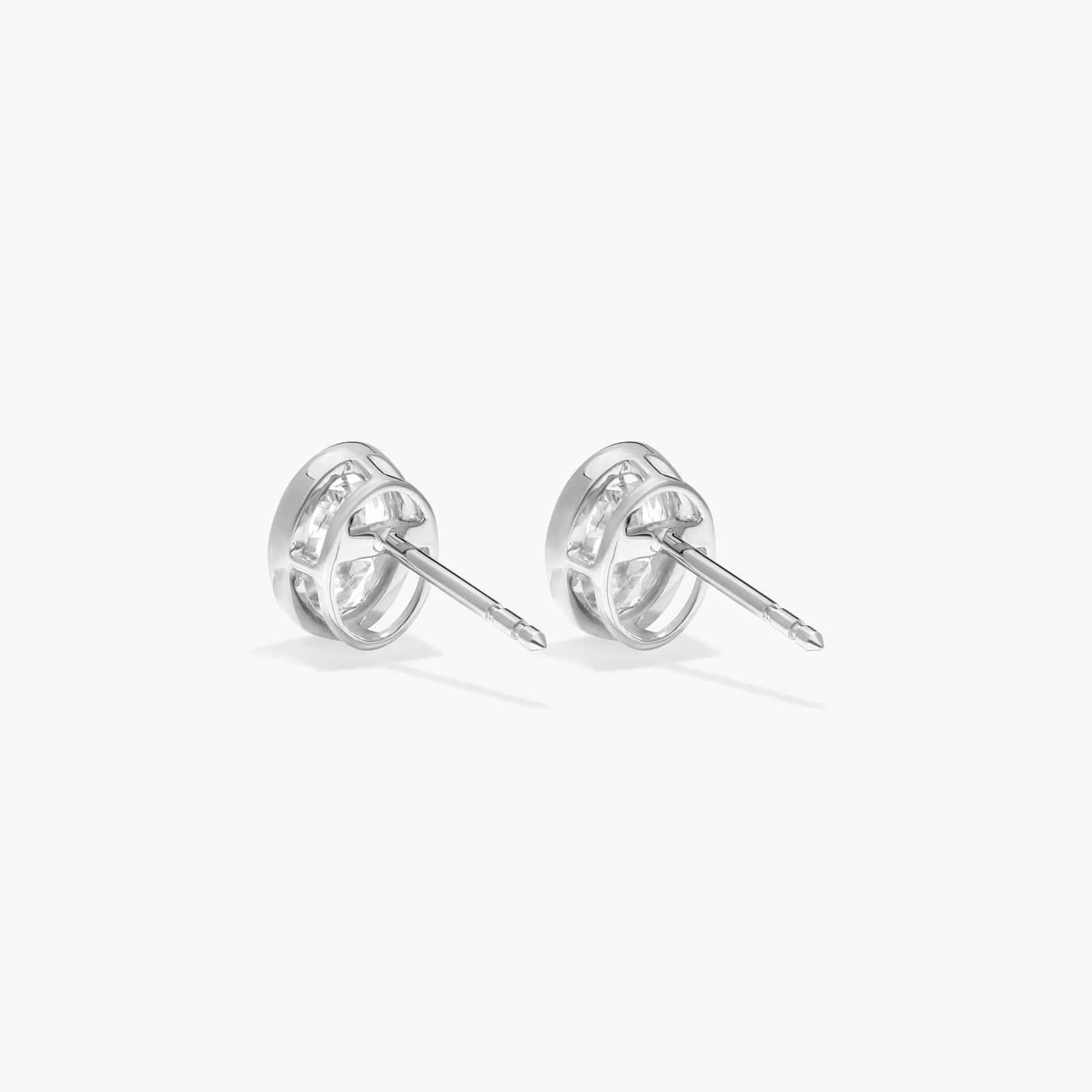 Bezel Stud Earrings With 1.5 CTW Oval Cut Lab-Grown Diamonds in 14K White Gold