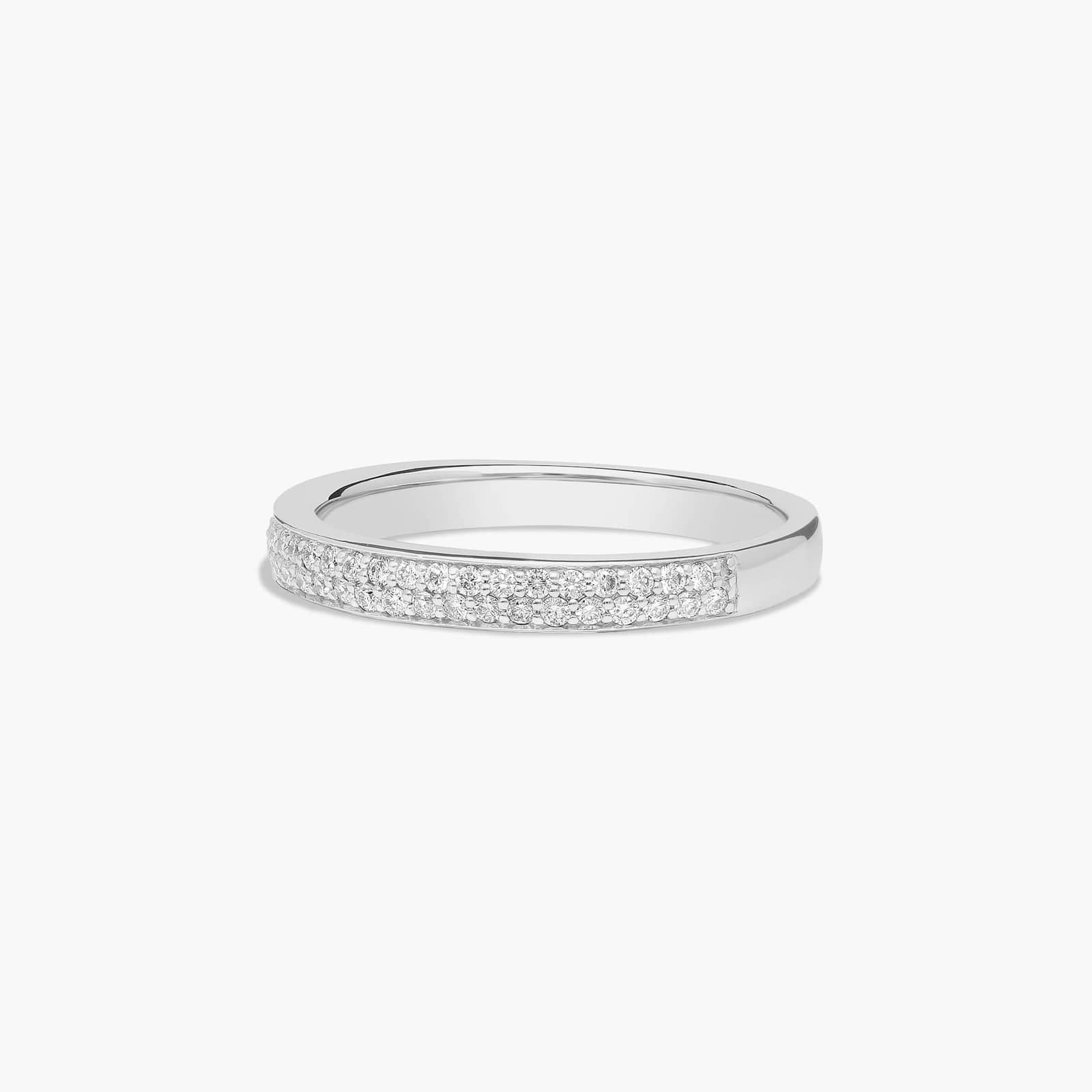Double Row Pavé Wedding Ring With 0.36 CTW Diamonds In 14K White Gold (3.00mm)