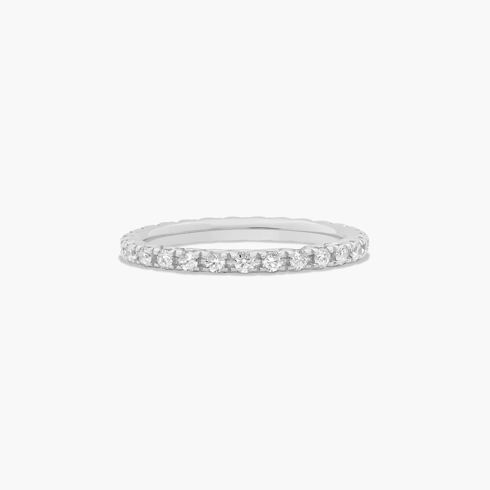 French Cut Pavé Eternity Ring With 0.56 CTW Diamonds In 14K White Gold (2.00mm)