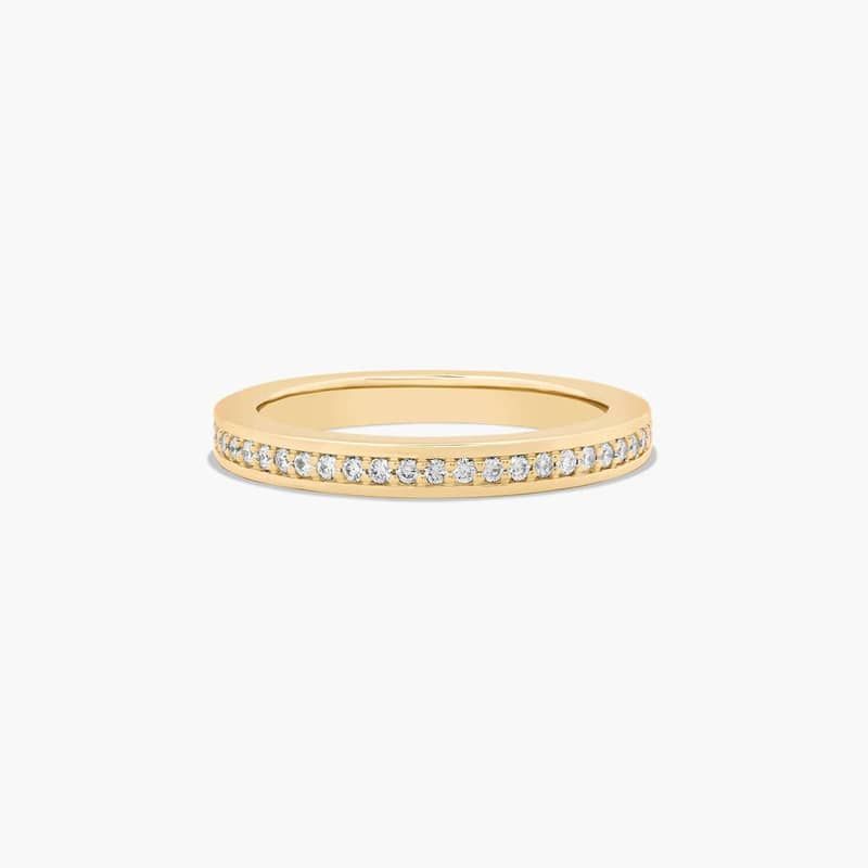 Pavé Wedding Ring With 0.2 CTW Diamonds In 14K Yellow Gold (2.50mm)