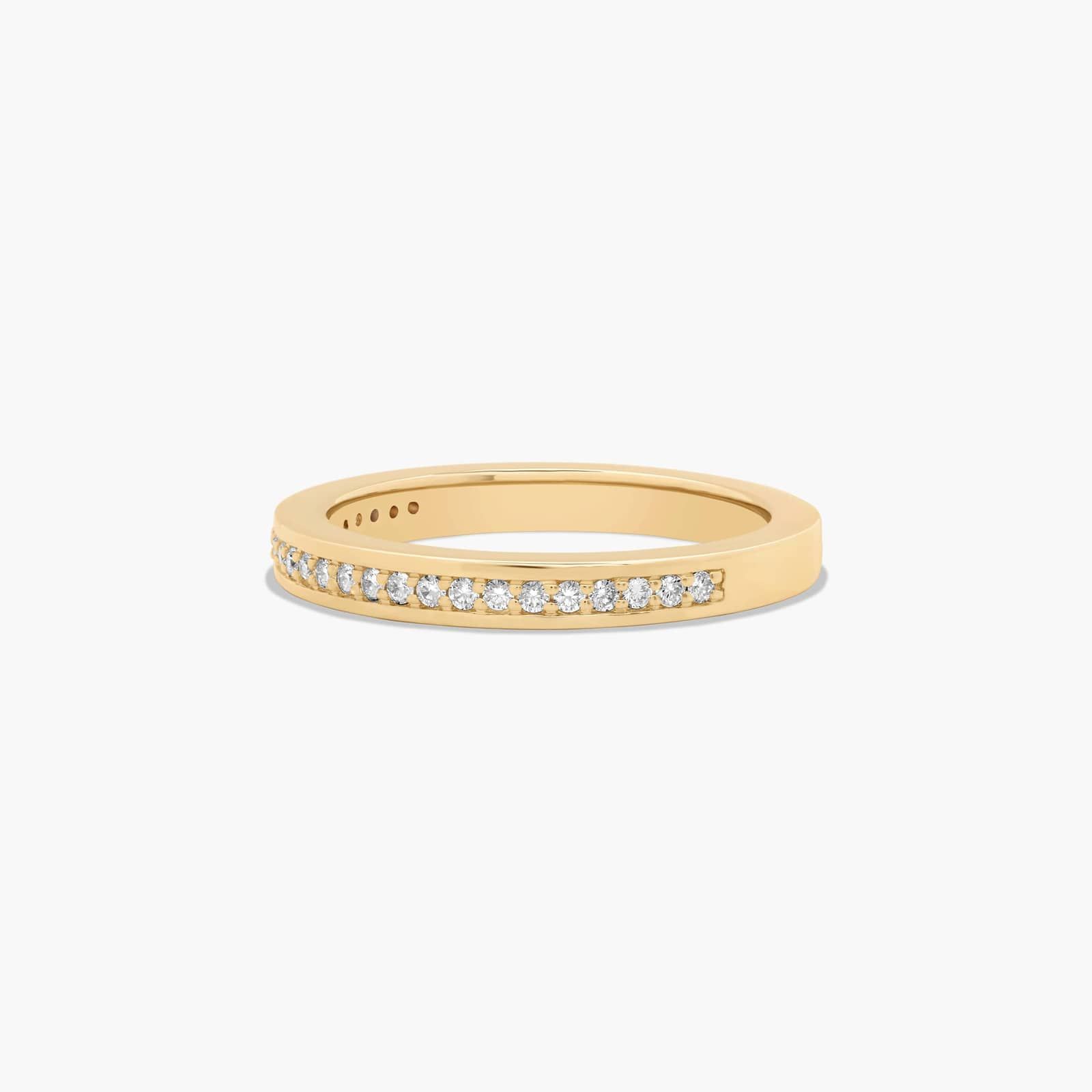 Pavé Wedding Ring With 0.2 CTW Diamonds In 14K Yellow Gold (2.50mm)