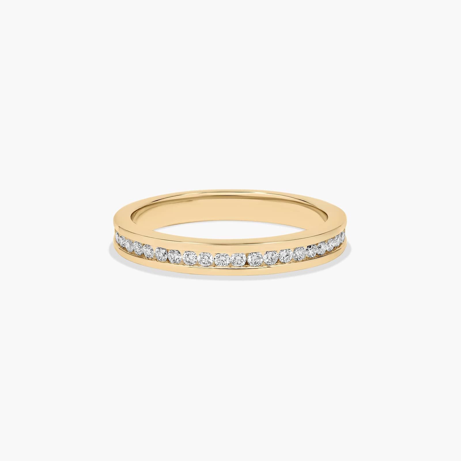 Channel Set Wedding Ring With CTW Diamonds In 14K Yellow Gold