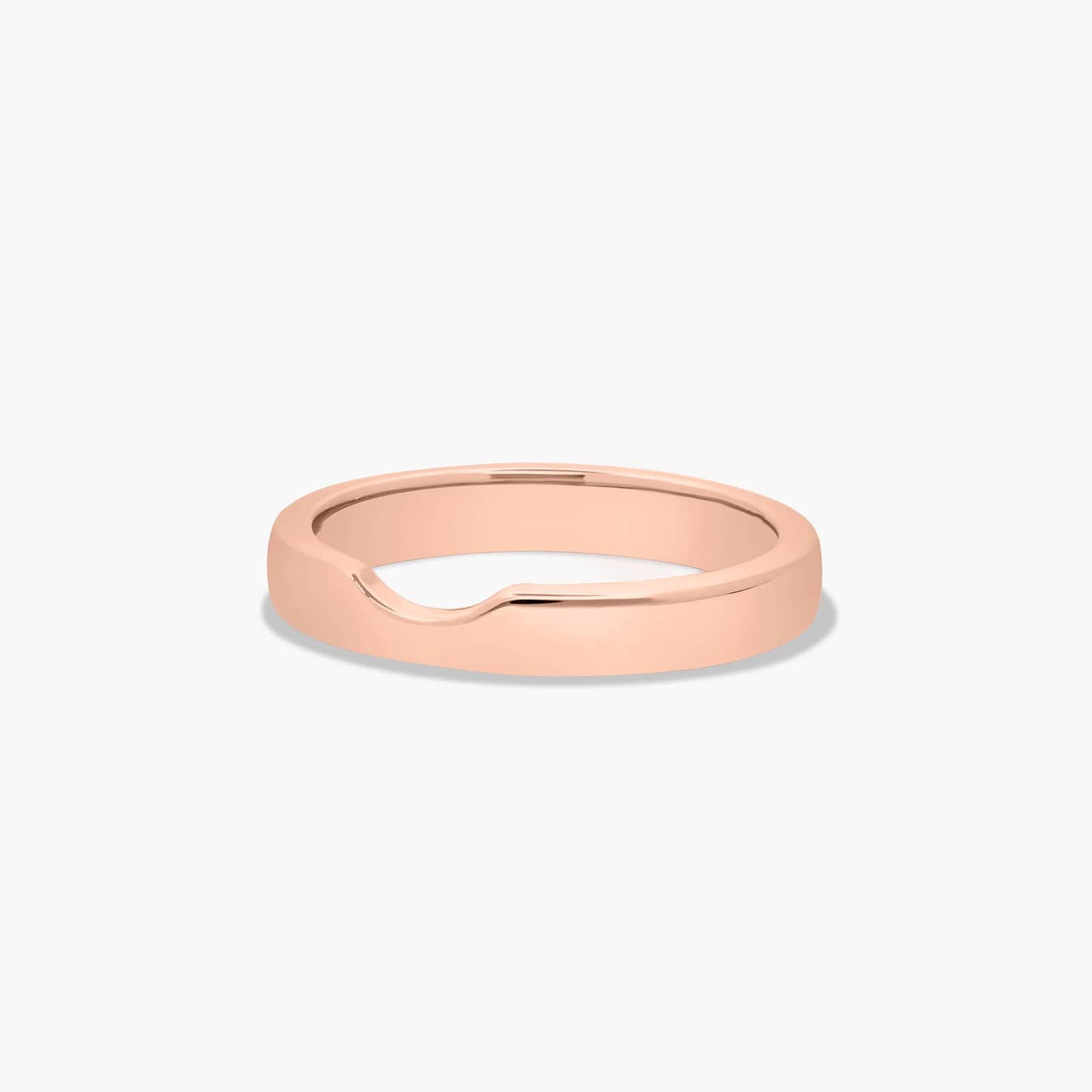 Cross Prong Wedding Ring In 14K Rose Gold (3.00mm)