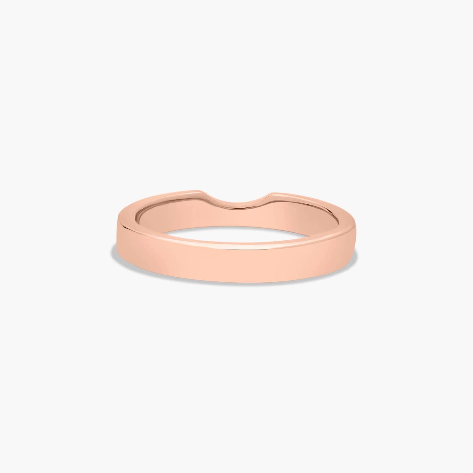 Cross Prong Wedding Ring In 14K Rose Gold (3.00mm)