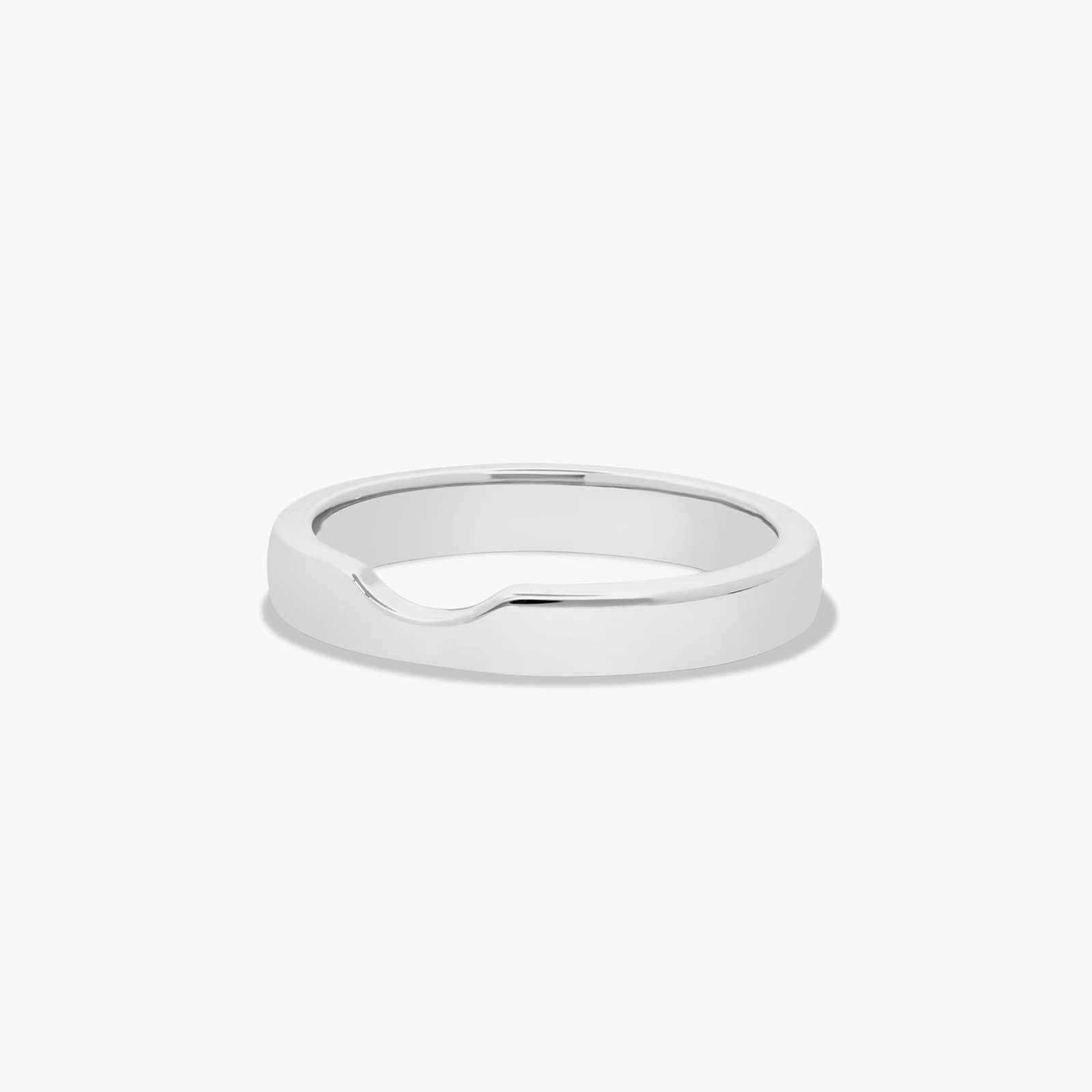 Cross Prong Wedding Ring In 18K White Gold (3.00mm)