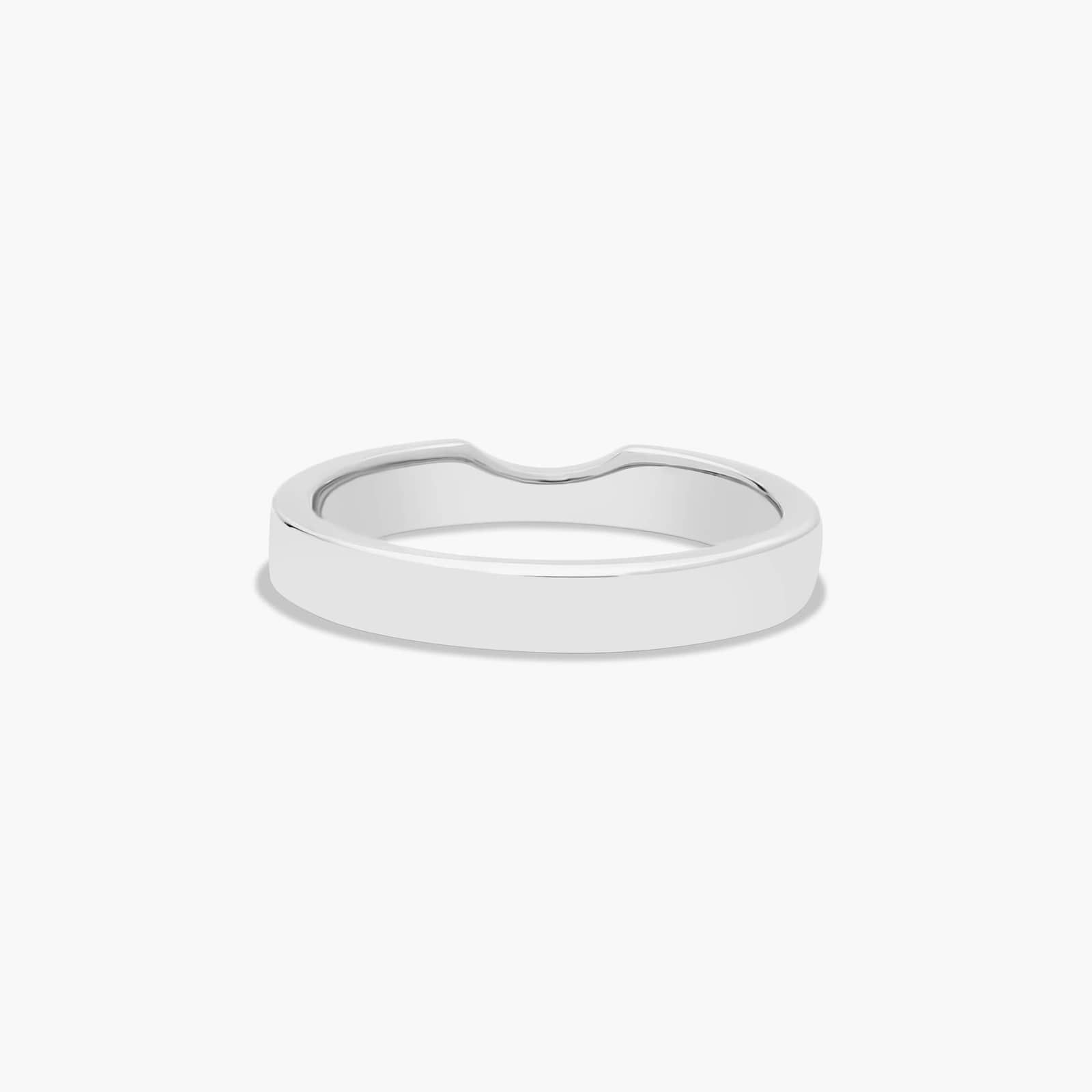 Cross Prong Wedding Ring In 18K White Gold (3.00mm)