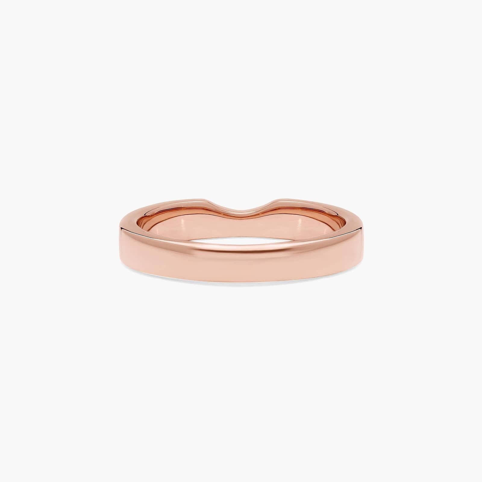Slightly Curved Wedding Ring With 0.06 CTW Round Diamonds In 14K Rose Gold (3.00mm)
