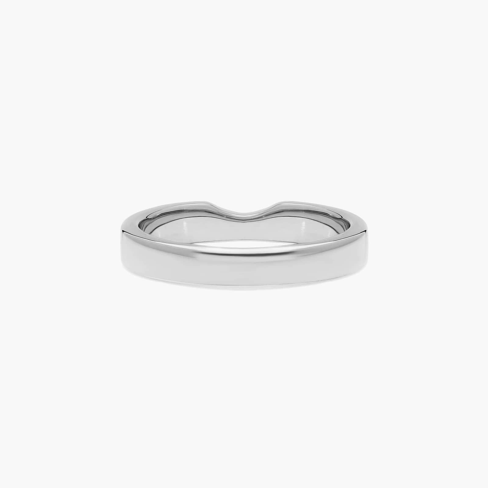 Slightly Curved Wedding Ring With Round Brilliant Diamonds In 14K White Gold (3.00mm)