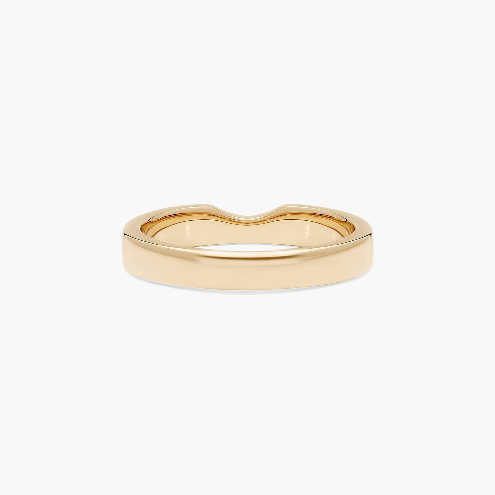 Slightly Curved Wedding Ring With 0.06 CTW Round Diamonds In 14K Yellow Gold (3.00mm)
