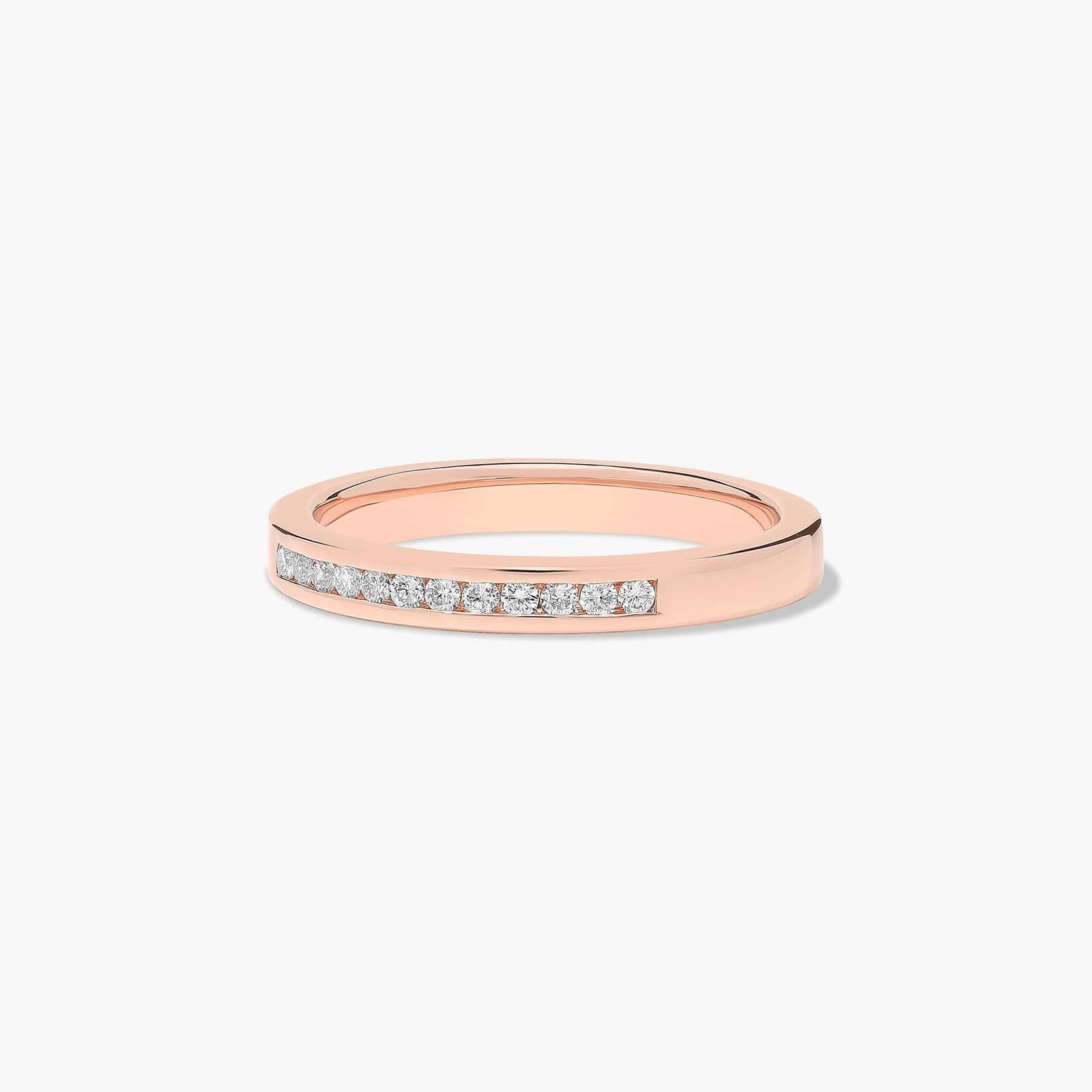 Channel Set Wedding Ring With 0.1 CTW Diamonds In 14K Rose Gold (2.50mm)