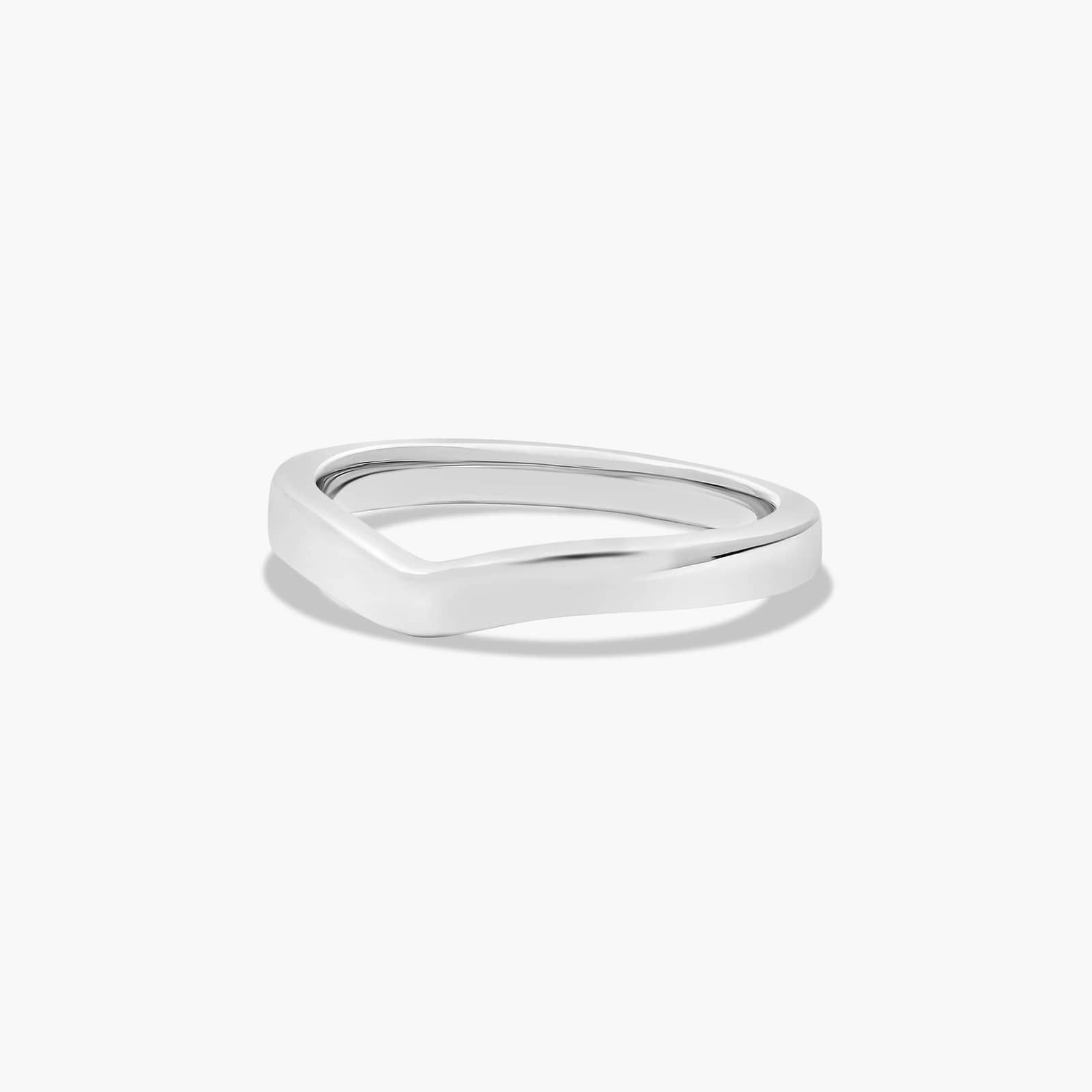 Curved Wedding Ring In 14K White Gold (2.50mm)