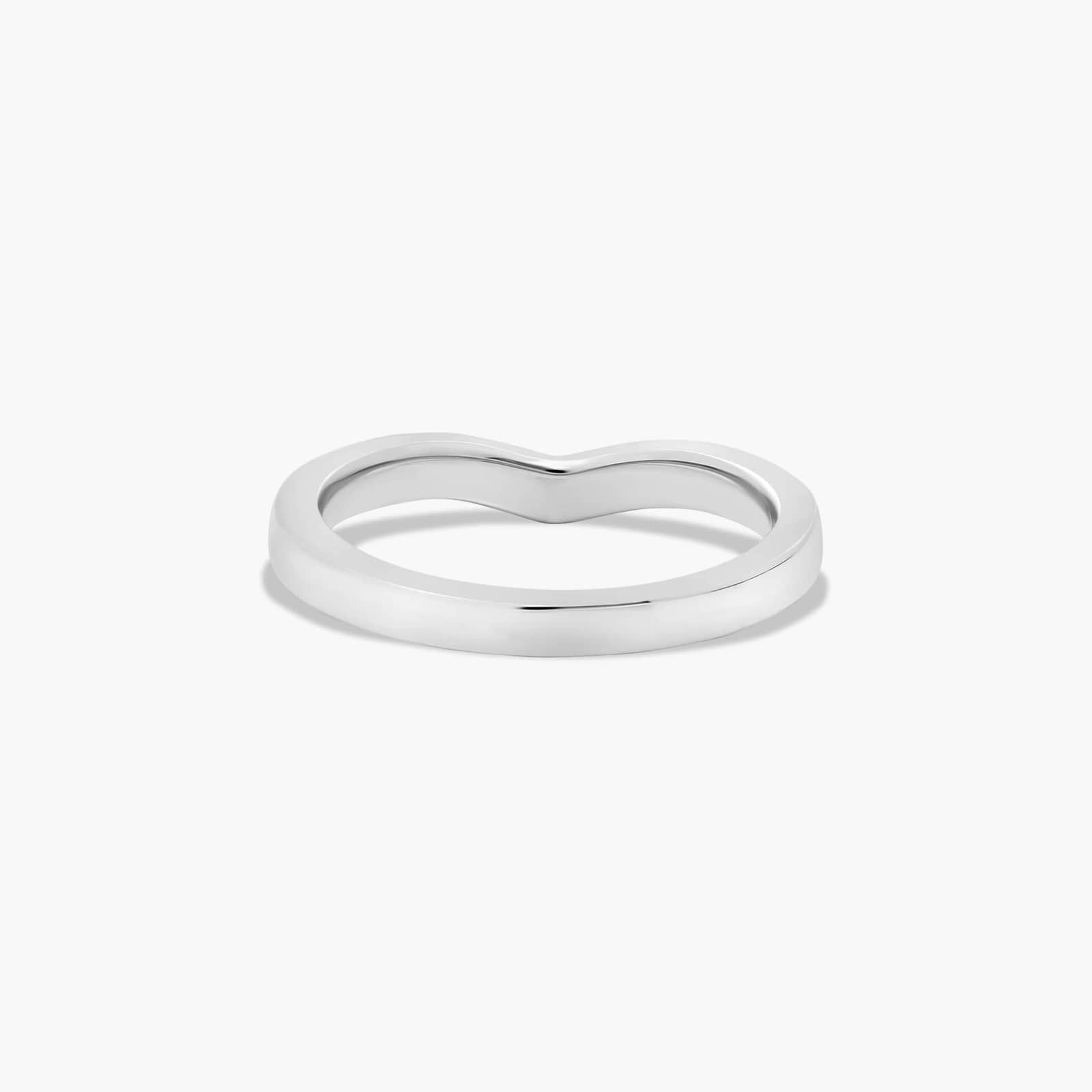 Curved Wedding Ring In 14K White Gold (2.50mm)