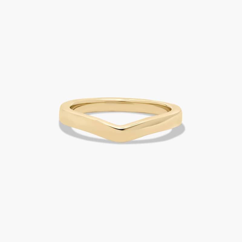 Curved Wedding Ring In 14K Yellow Gold (2.50mm)
